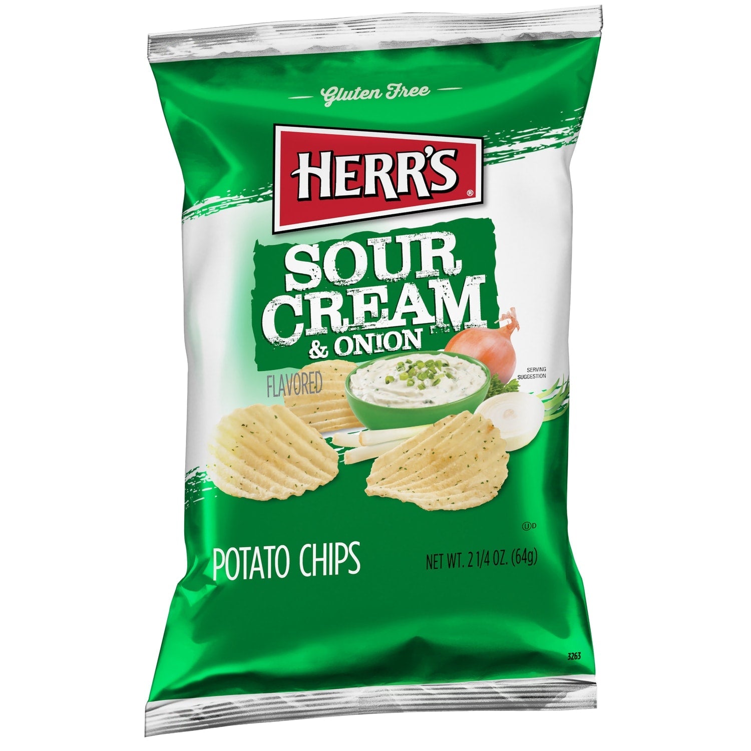 Herr's Sour Cream And Onion Flavored Potato Chips, 1-ct.