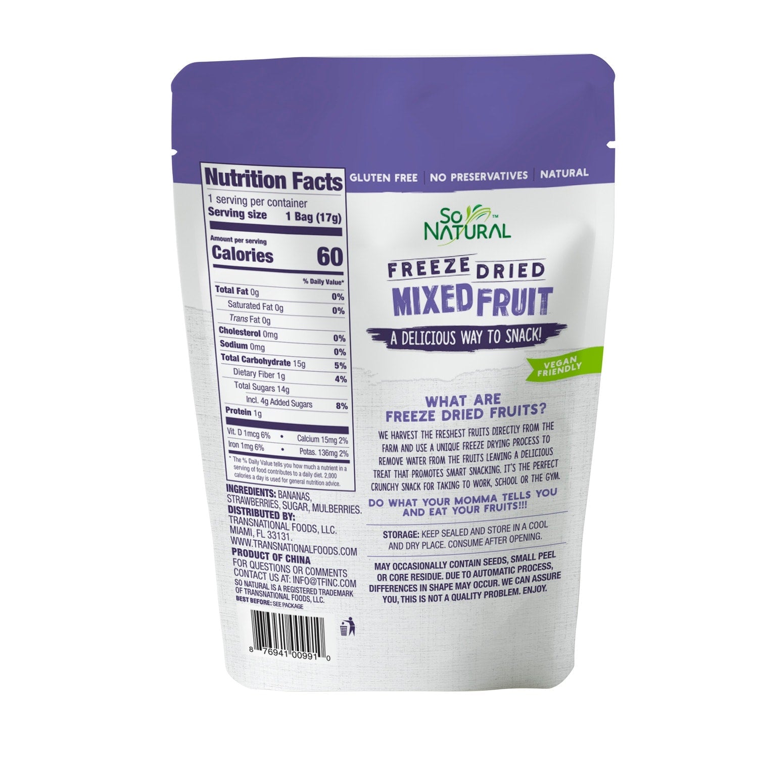 So Natural Freeze Dried Mixed Fruit, 0.6-oz.