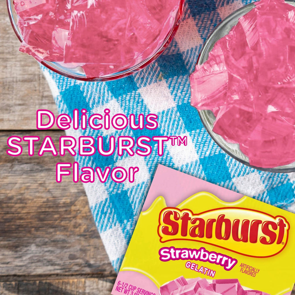 Starburst Strawberry Flavored Gelatin, 6-pc Pack.