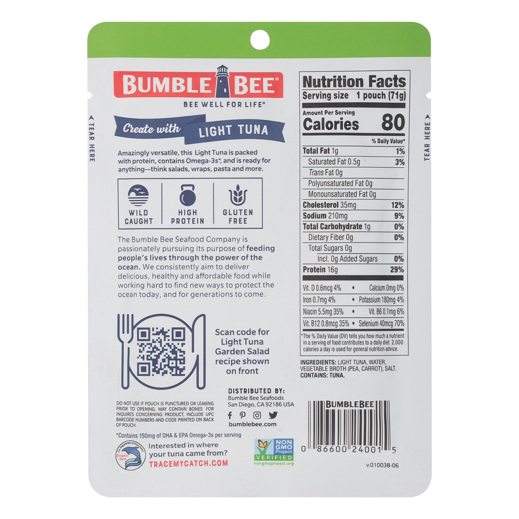 Bumble Bee Wild-Caught Light Tuna in Water, 1-ct.