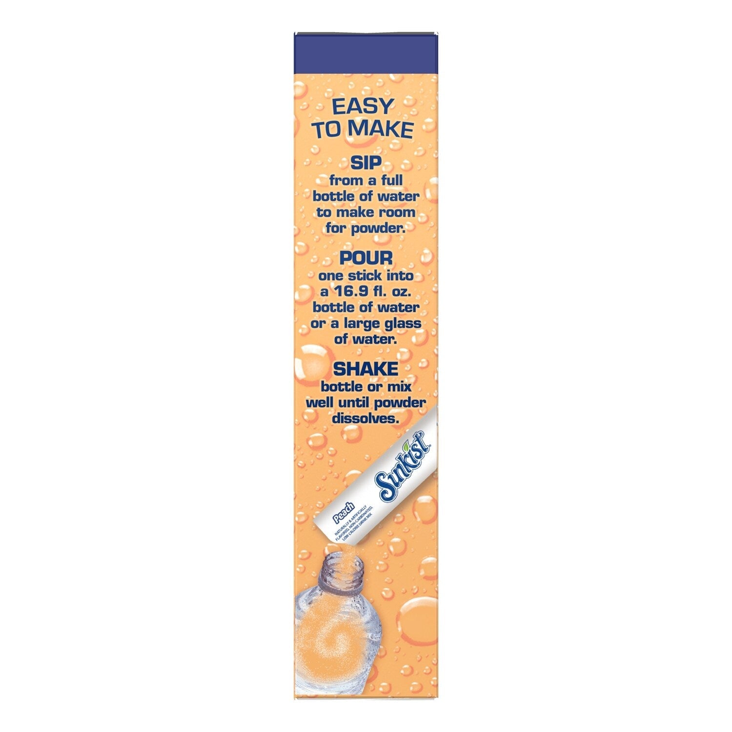 Sunkist Peach-flavored Drink Mix Sticks, 6-pc Pack.