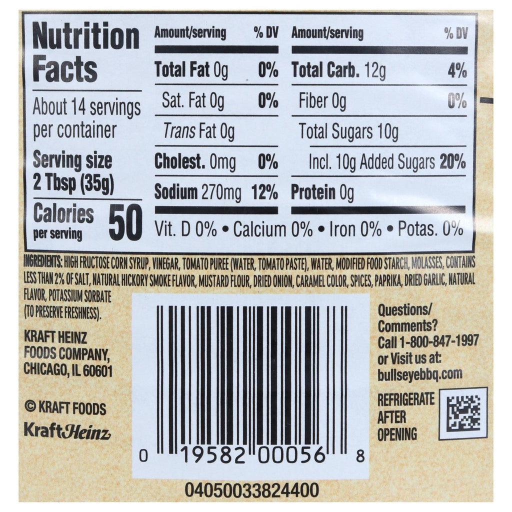 Kraft Bullseye Everyday Original Barbecue Sauce, 17.5-oz. Bottles