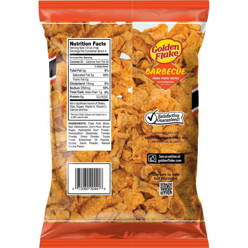 Golden Flake Barbeque Fried Pork Skins, 1-ct.