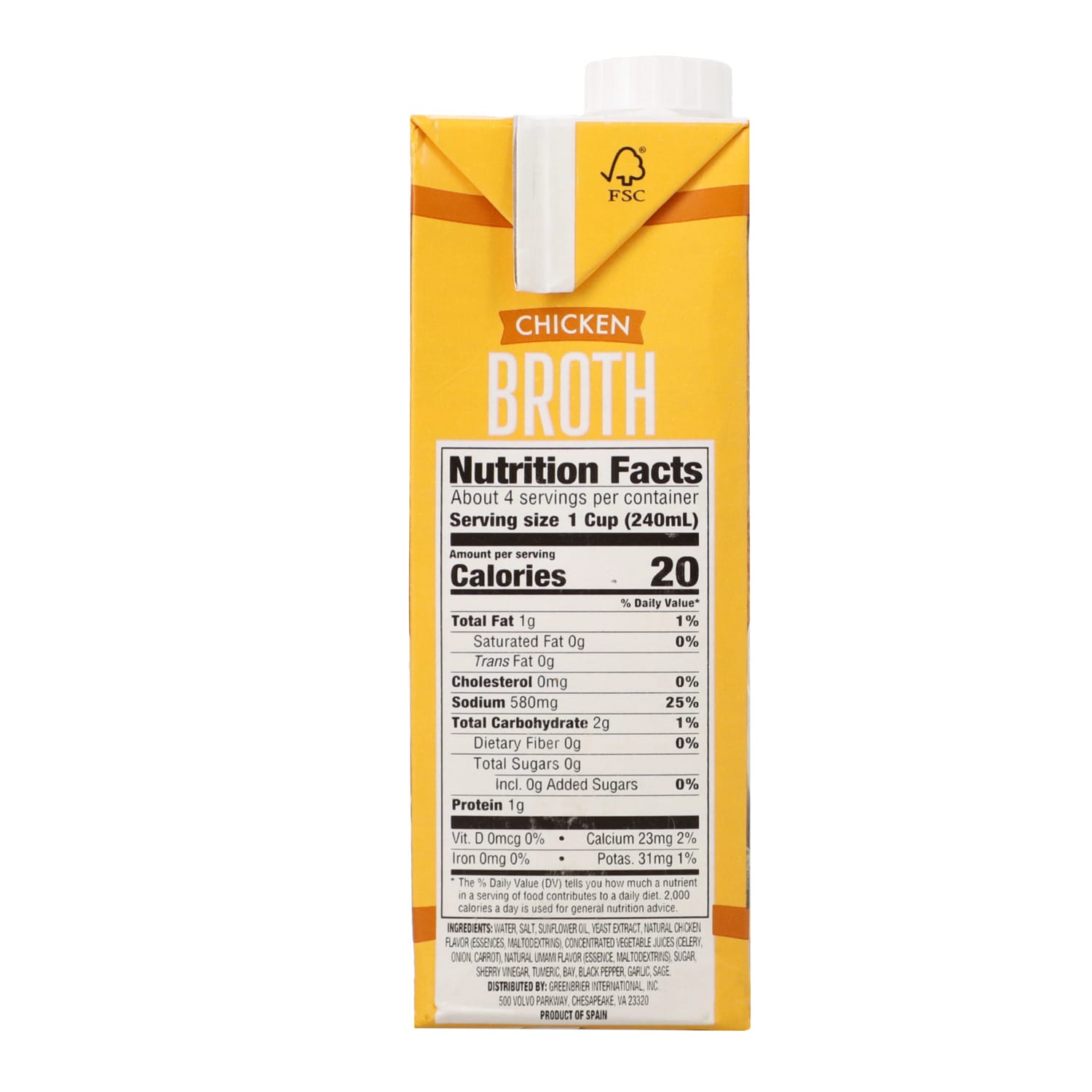 Founder's Street Chicken Broth Tetra Pack, 1-ct.