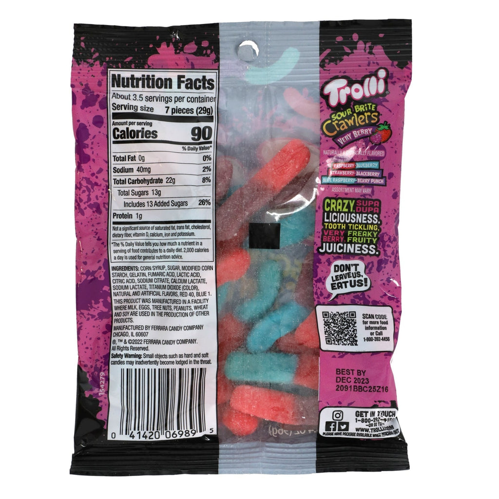 Trolli Very Berry Flavored Sour Brite Crawlers Gummy Candy, 1-ct.