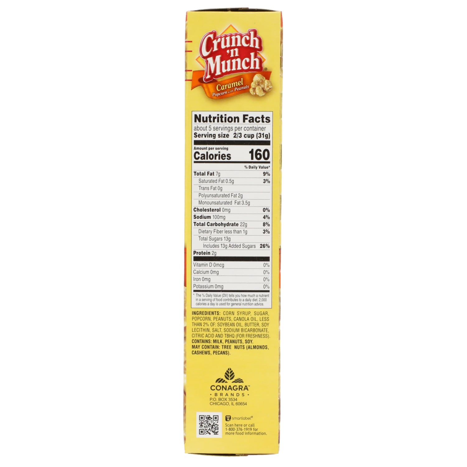 Conagra Brands Crunch 'n Munch Caramel Popcorn with Peanuts, 6 oz.