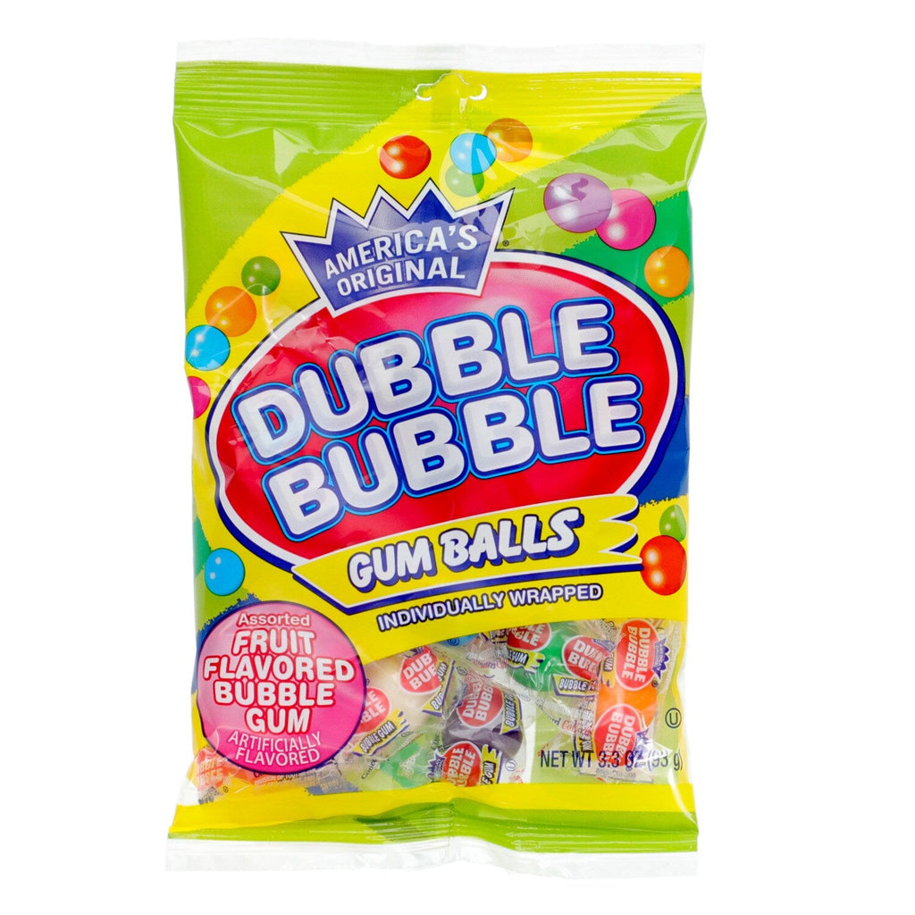 Dubble Bubble Assorted Fruit Flavored Gum Balls, 3.3-oz.