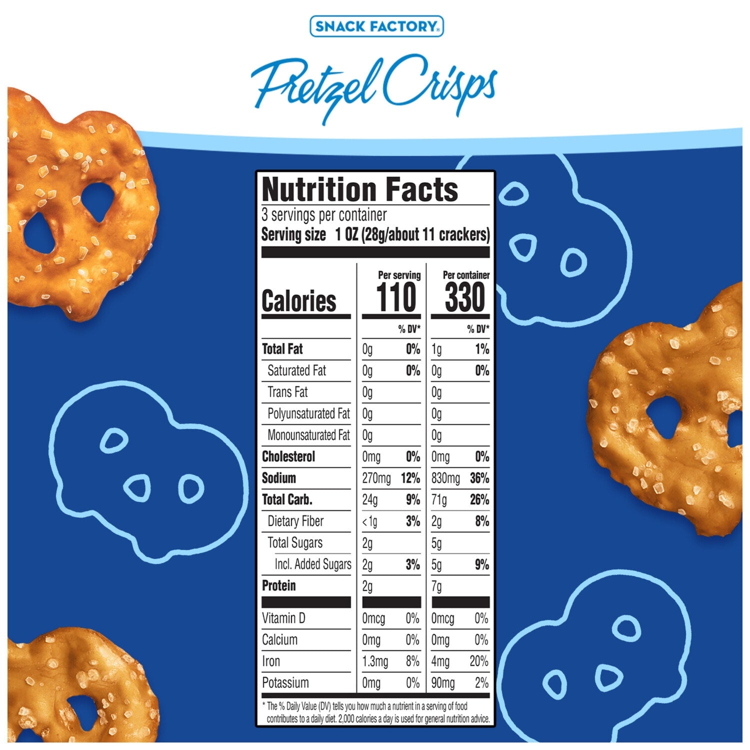 Snack Factory Pretzel Crisps - Original, 3 oz.