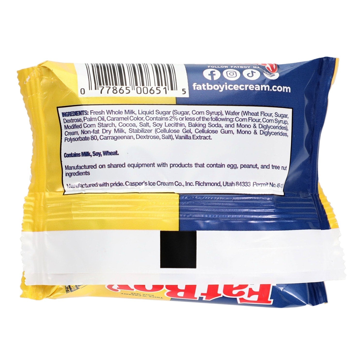 FatBoy Premium Vanilla Ice Cream Sandwich, 1-ct.