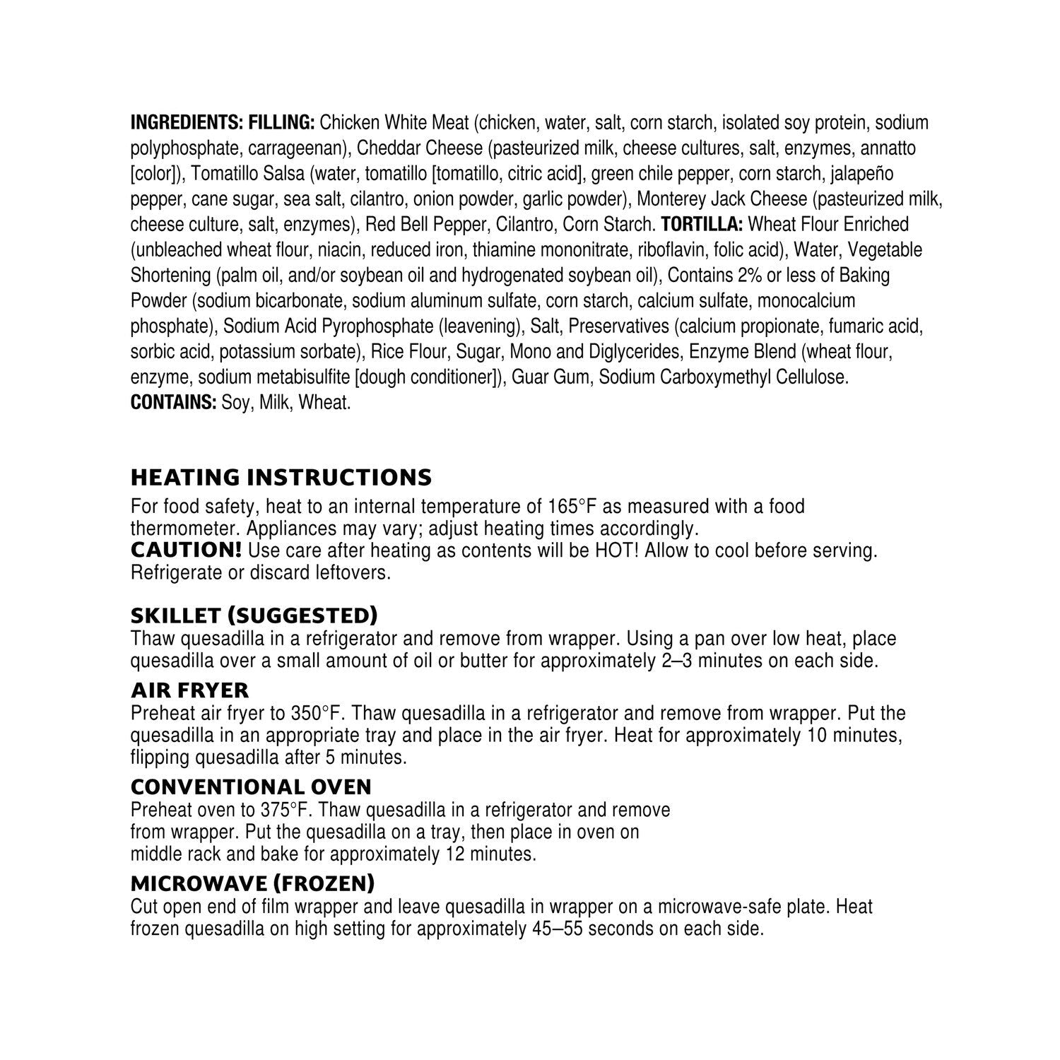 Hatch Kitchen Chicken And Cheese Quesadilla, 1-ct.