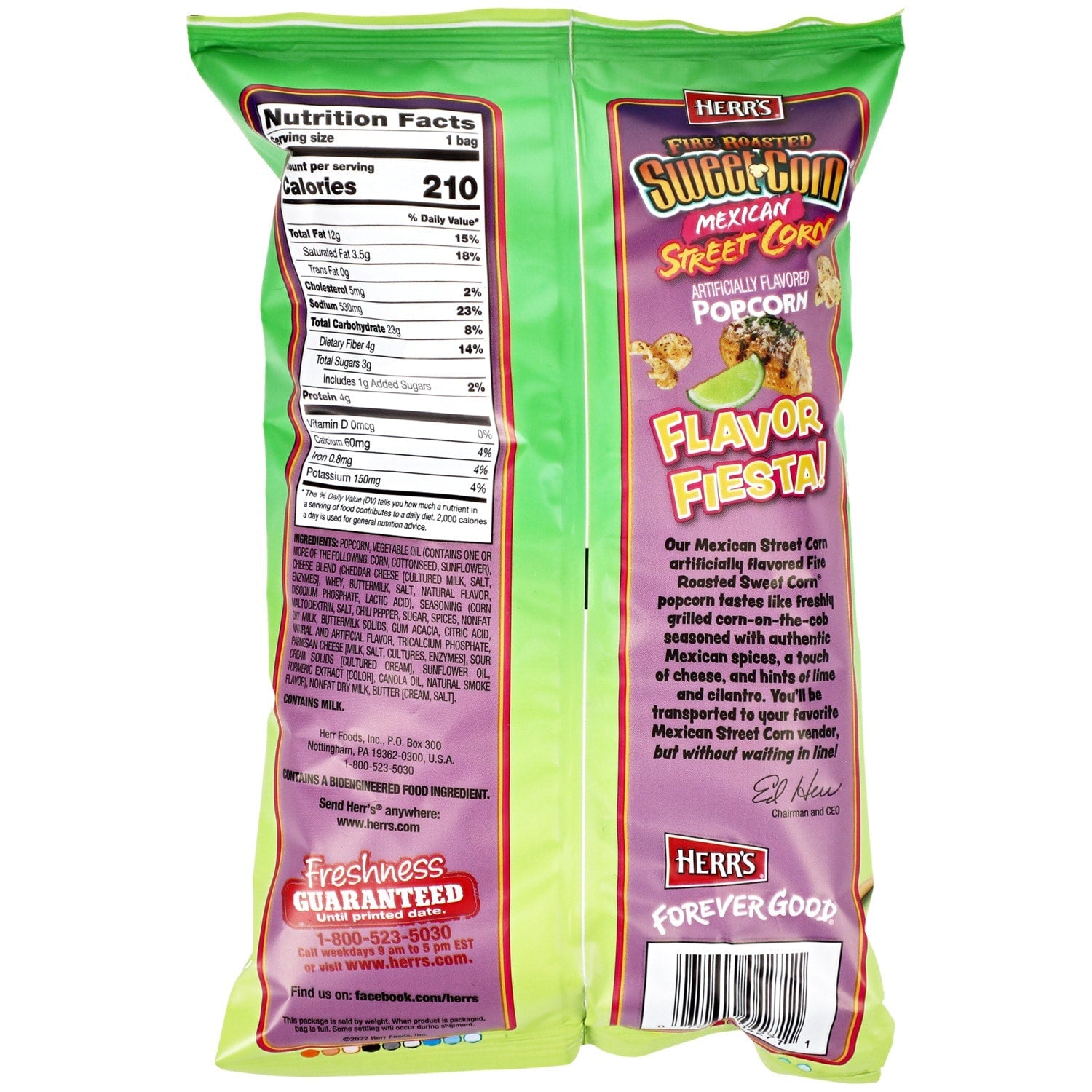 Herr's Fire Roasted Sweet Corn Mexican Street Corn Popcorn, 1.5 oz.