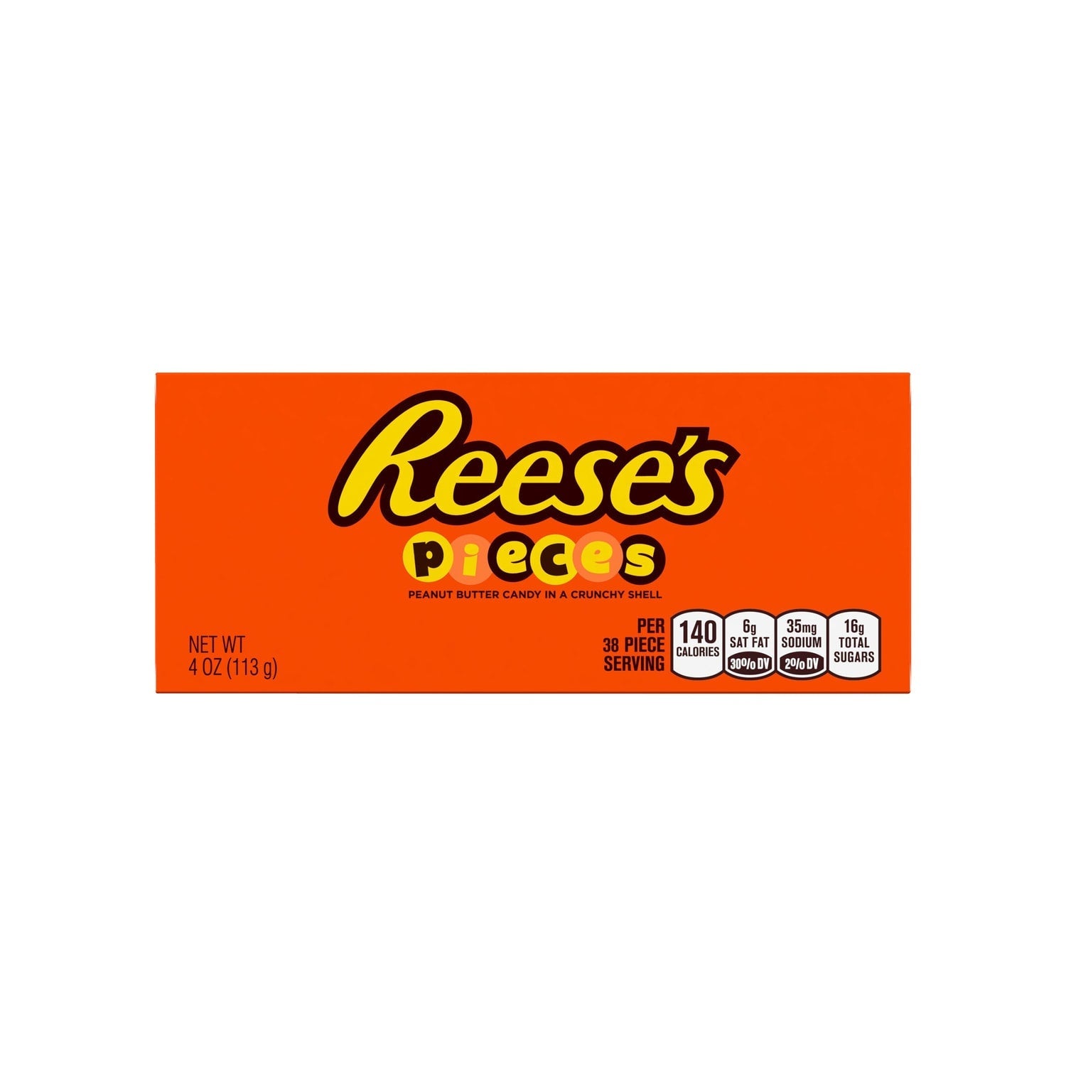 Reese's Pieces Peanut Butter Candy In A Crunchy Shell, 38-pc Pack.