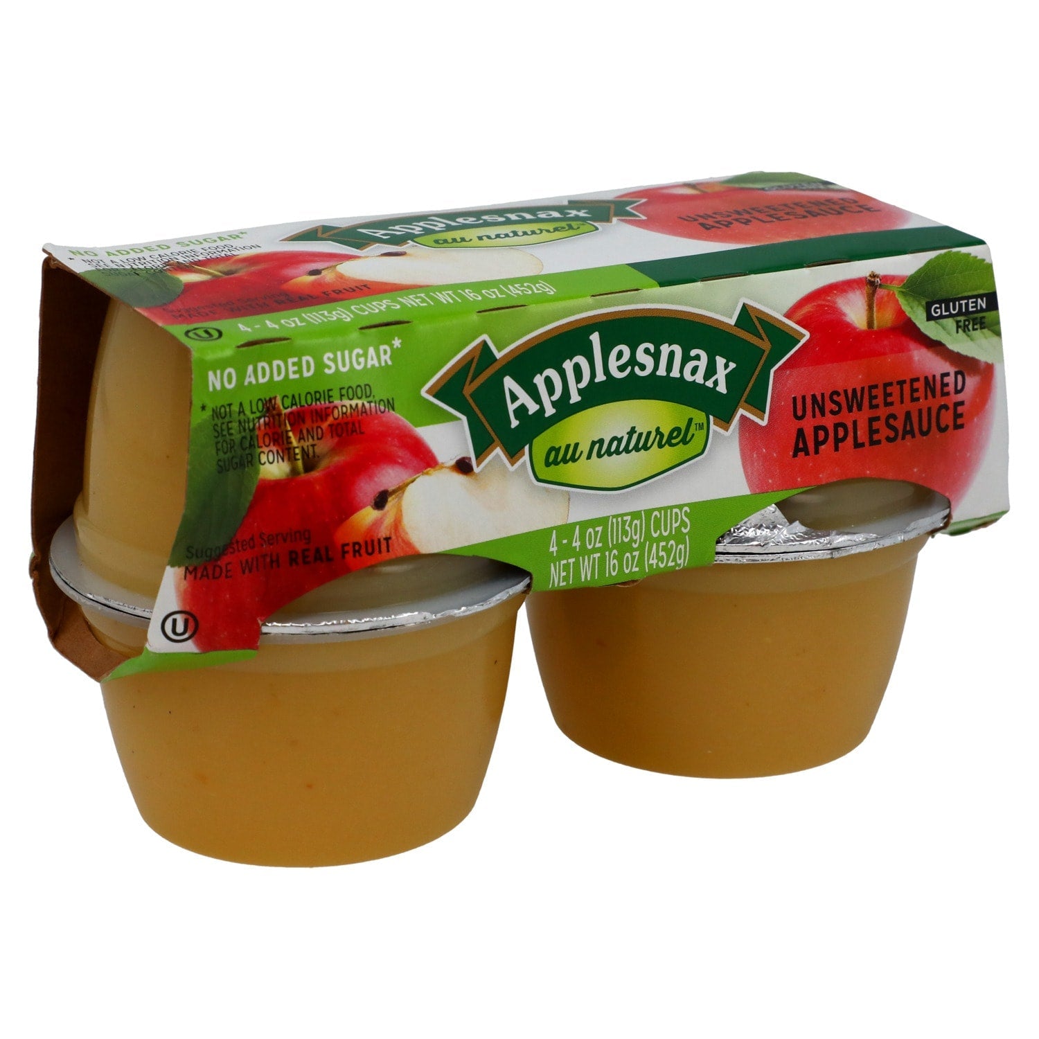 Applesnax Au Naturel Unsweetened Applesauce, 4-ct.