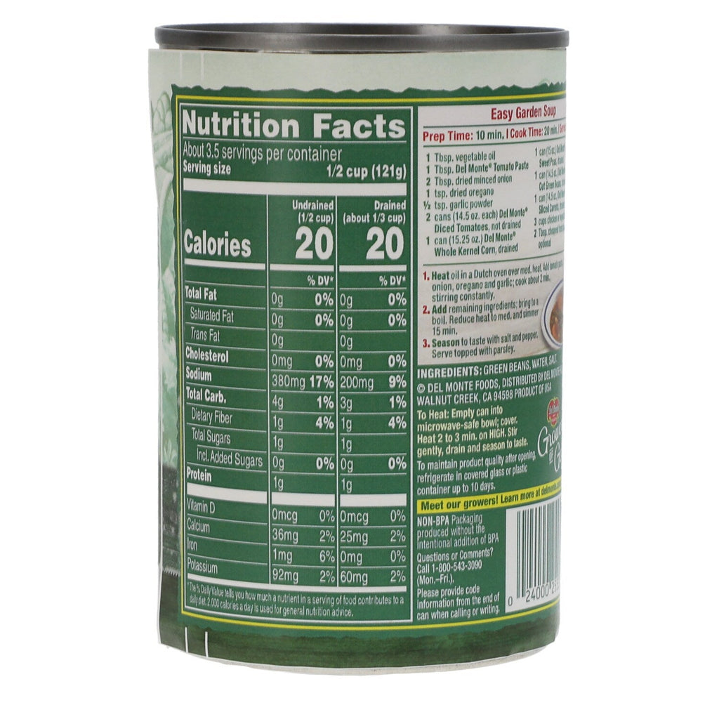 Del Monte Harvest Cut Green Beans, 14.5 oz. Can