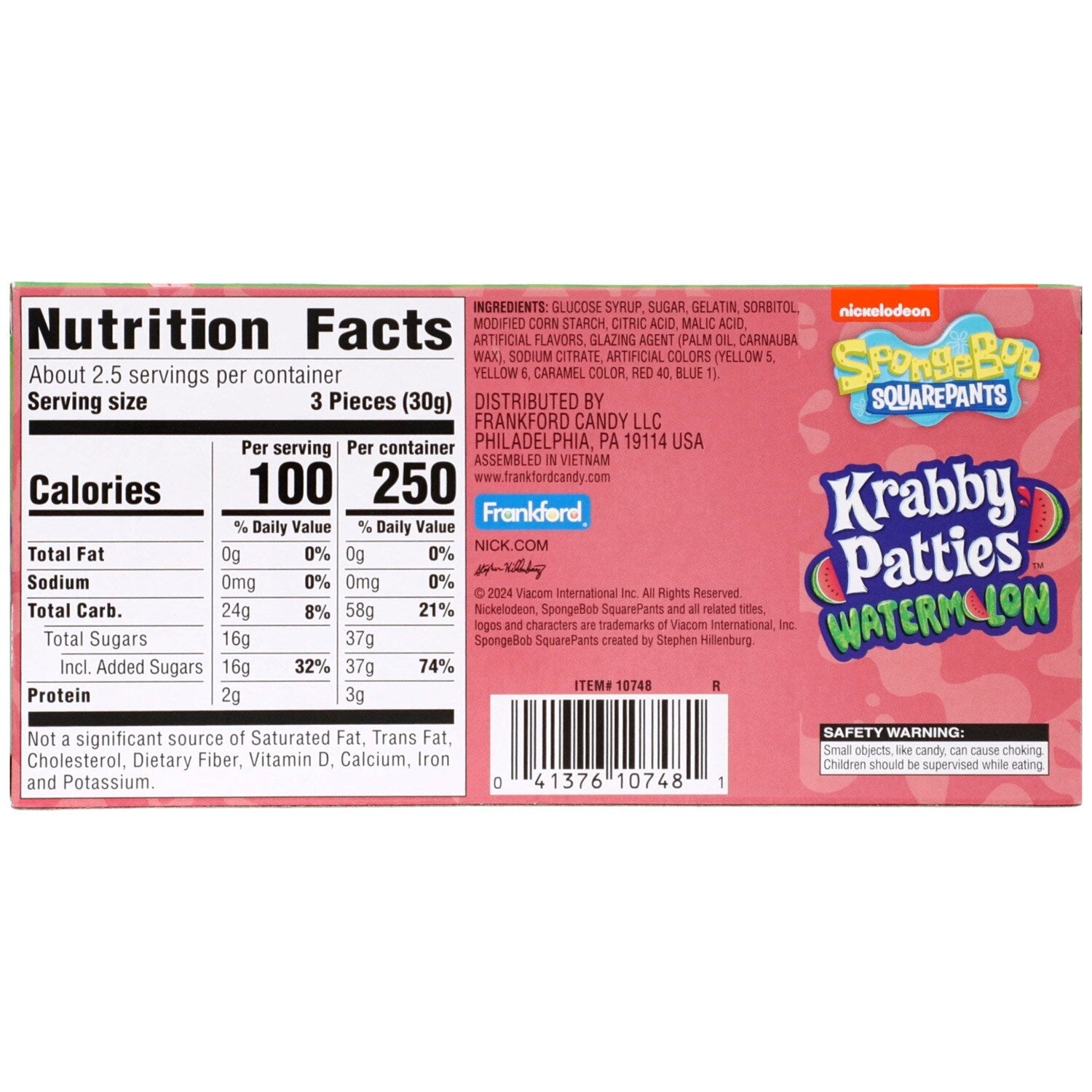 Krabby Patties Watermelon Flavored Gummy Candies, 1-ct.