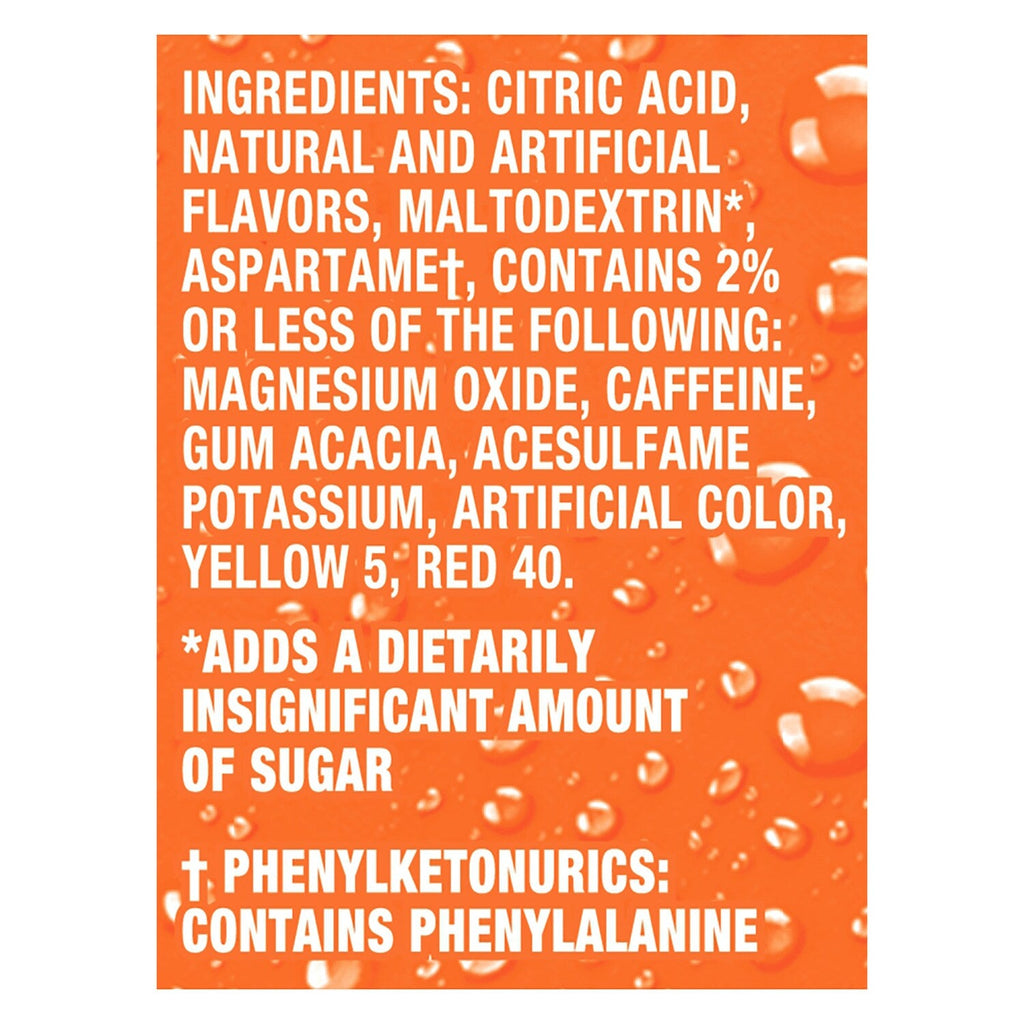 Sunkist Orange Zero Sugar Drink Mix, 6-pc Pack.