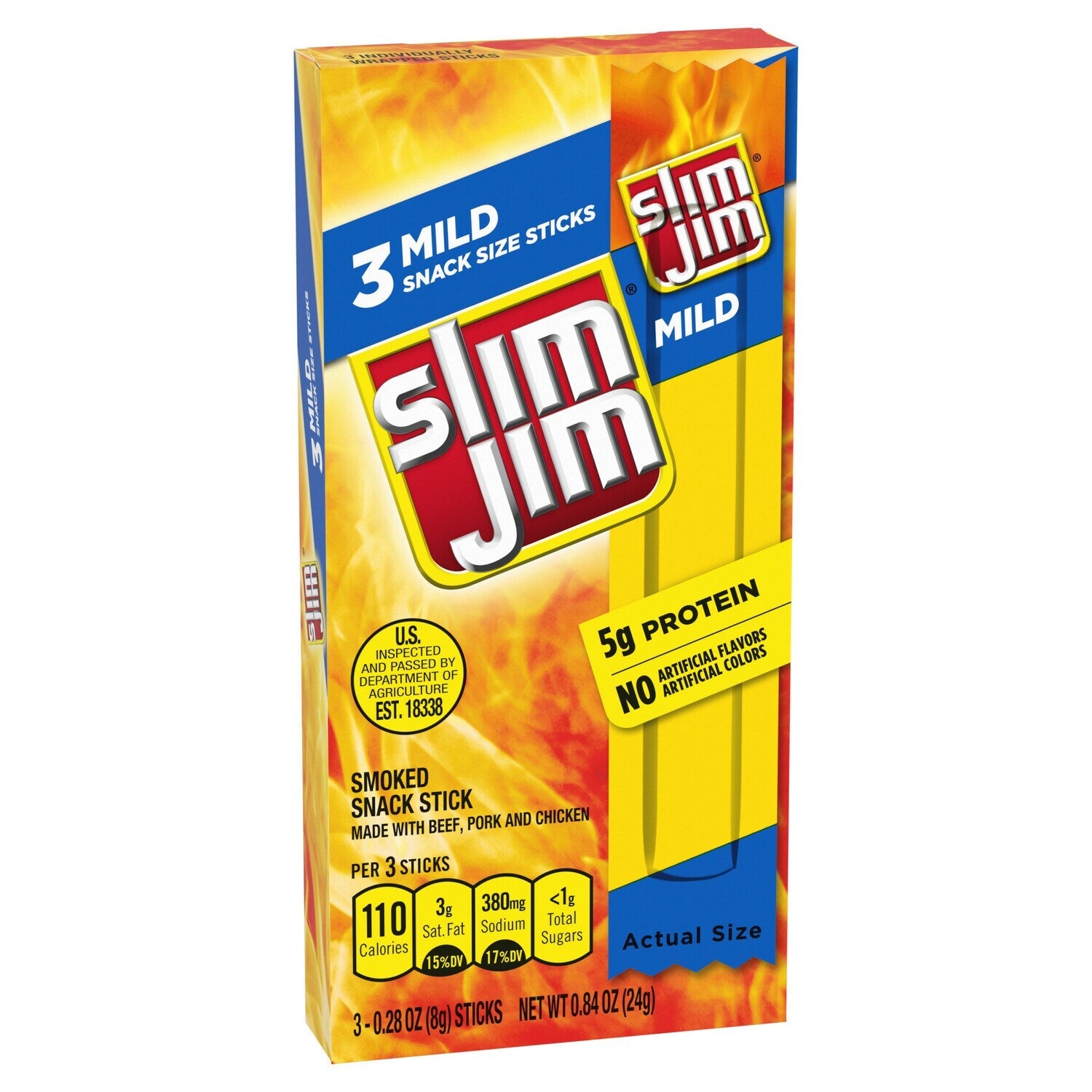 Slim Jim Mild Snack-Sized Meat Sticks, 3-ct. Box