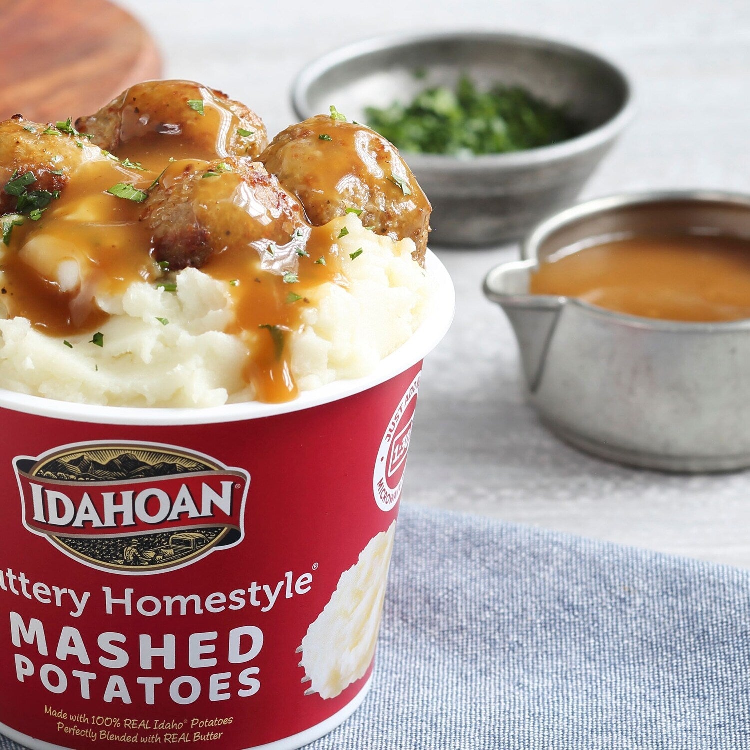 Idahoan Buttery Homestyle Instant Mashed Potatoes Cup, 1.5 oz.