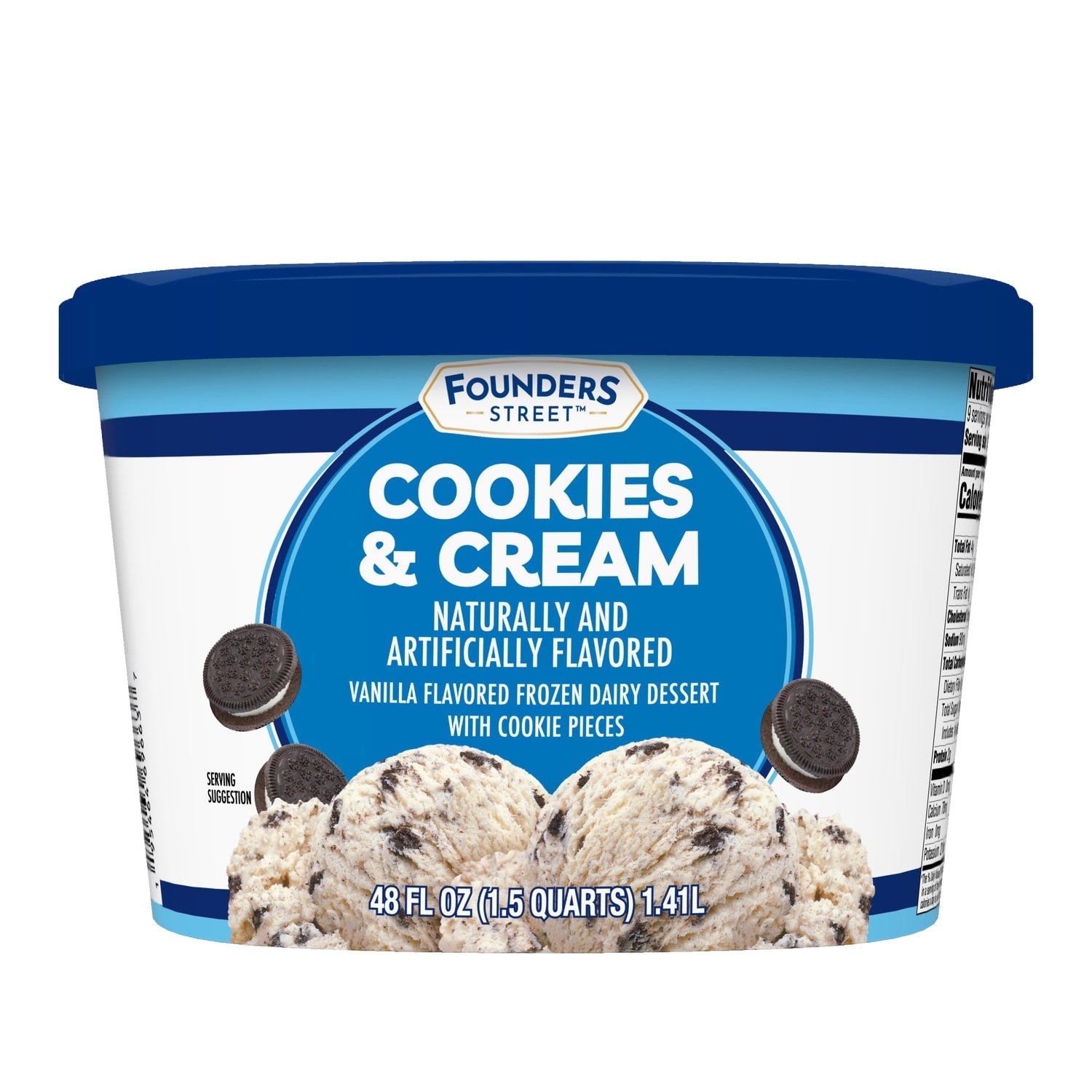 Founders Street Cookies &amp; Cream Vanilla Flavored Frozen Dessert, 1-ct.
