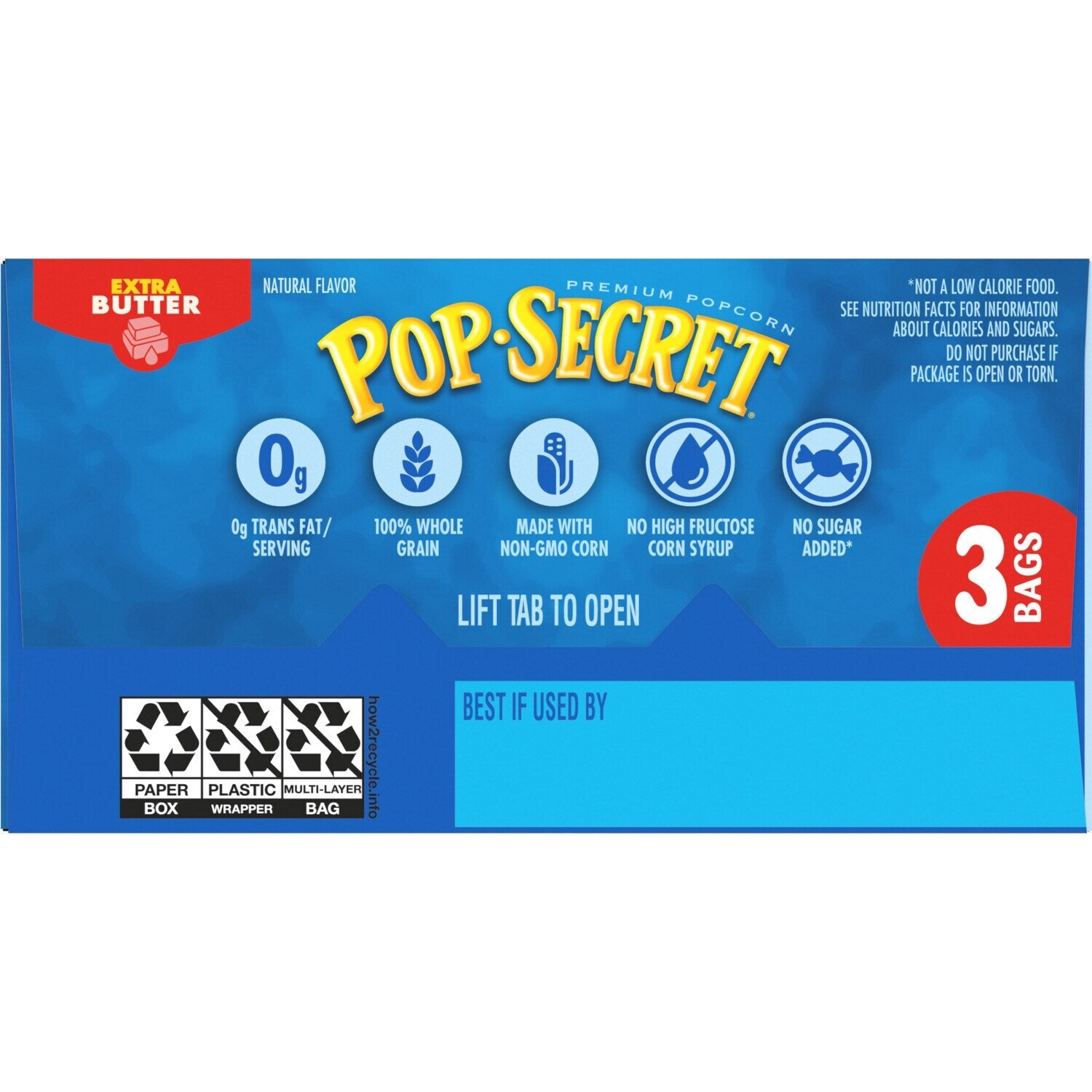 Pop Secret Popcorn - Extra Butter Microwave Popcorn, 1.75-oz. Snack Bags, 3 ct.
