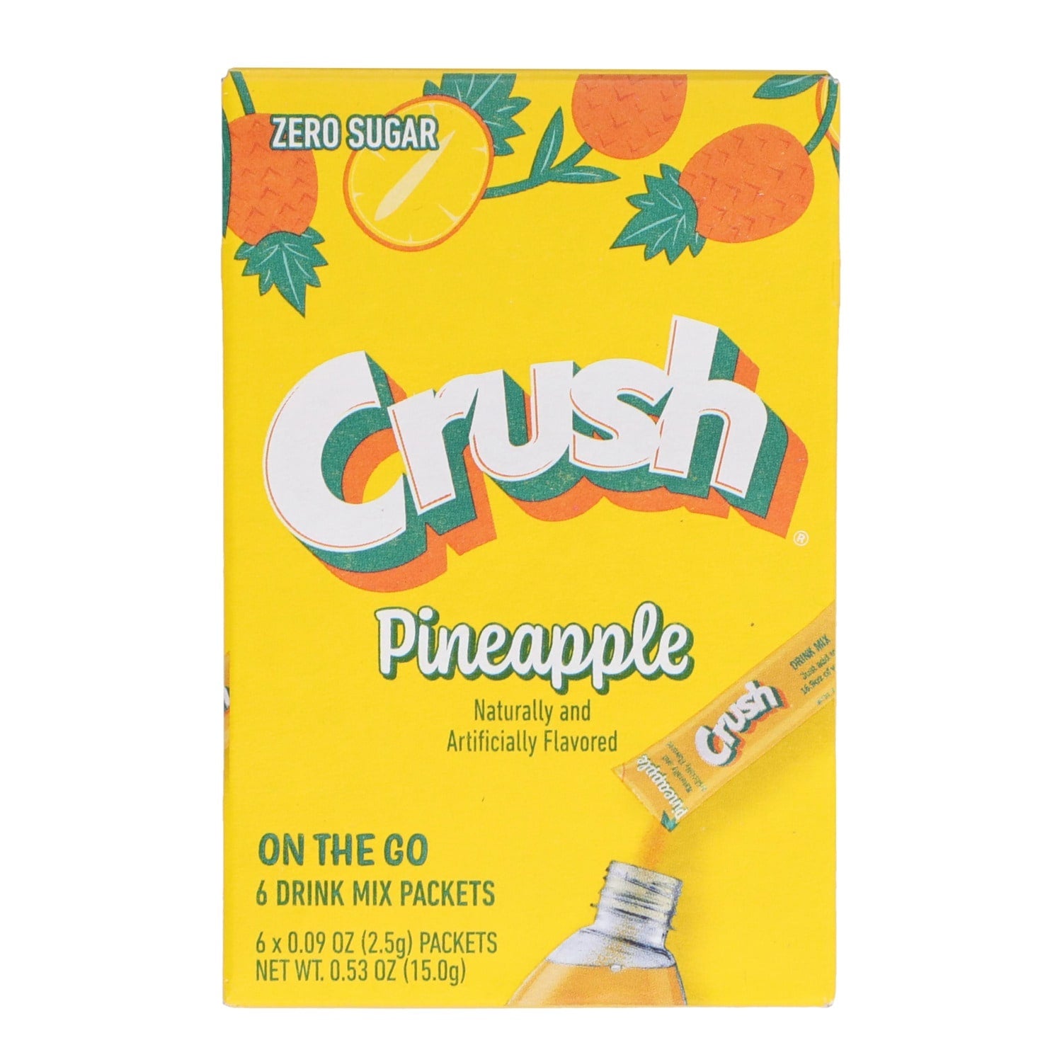 Crush Zero Sugar Pineapple Flavored Drink Mix, 6-pc Pack.