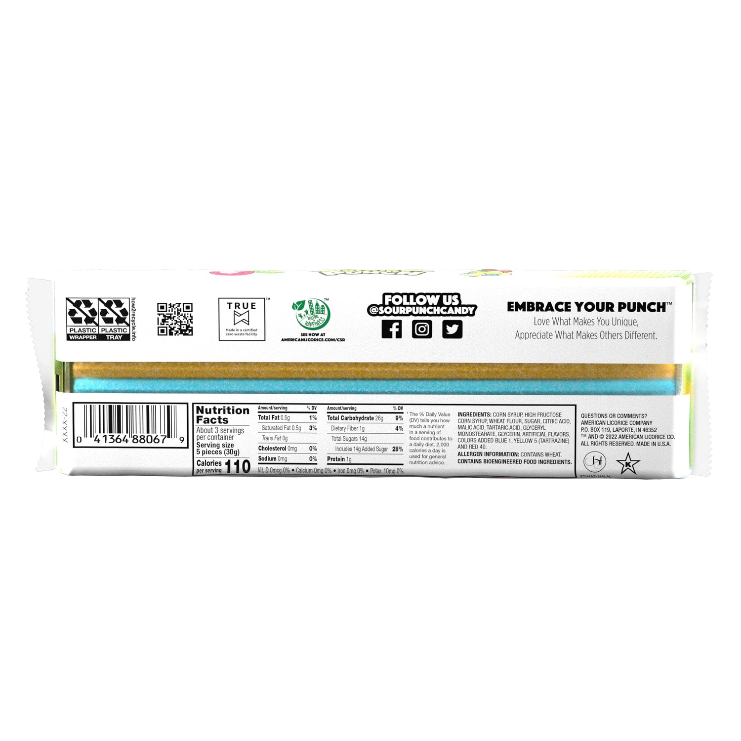Sour Punch Rainbow Straws, 1 ct.