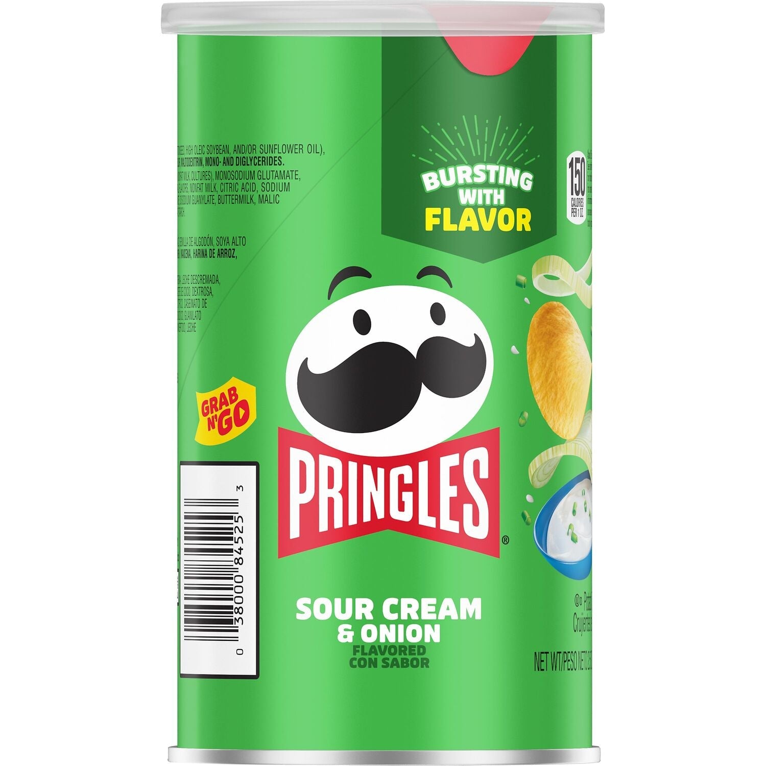Kellogg's Pringles Grab &amp; Go Sour Cream &amp; Onion Chips, 2.5-oz. Canisters