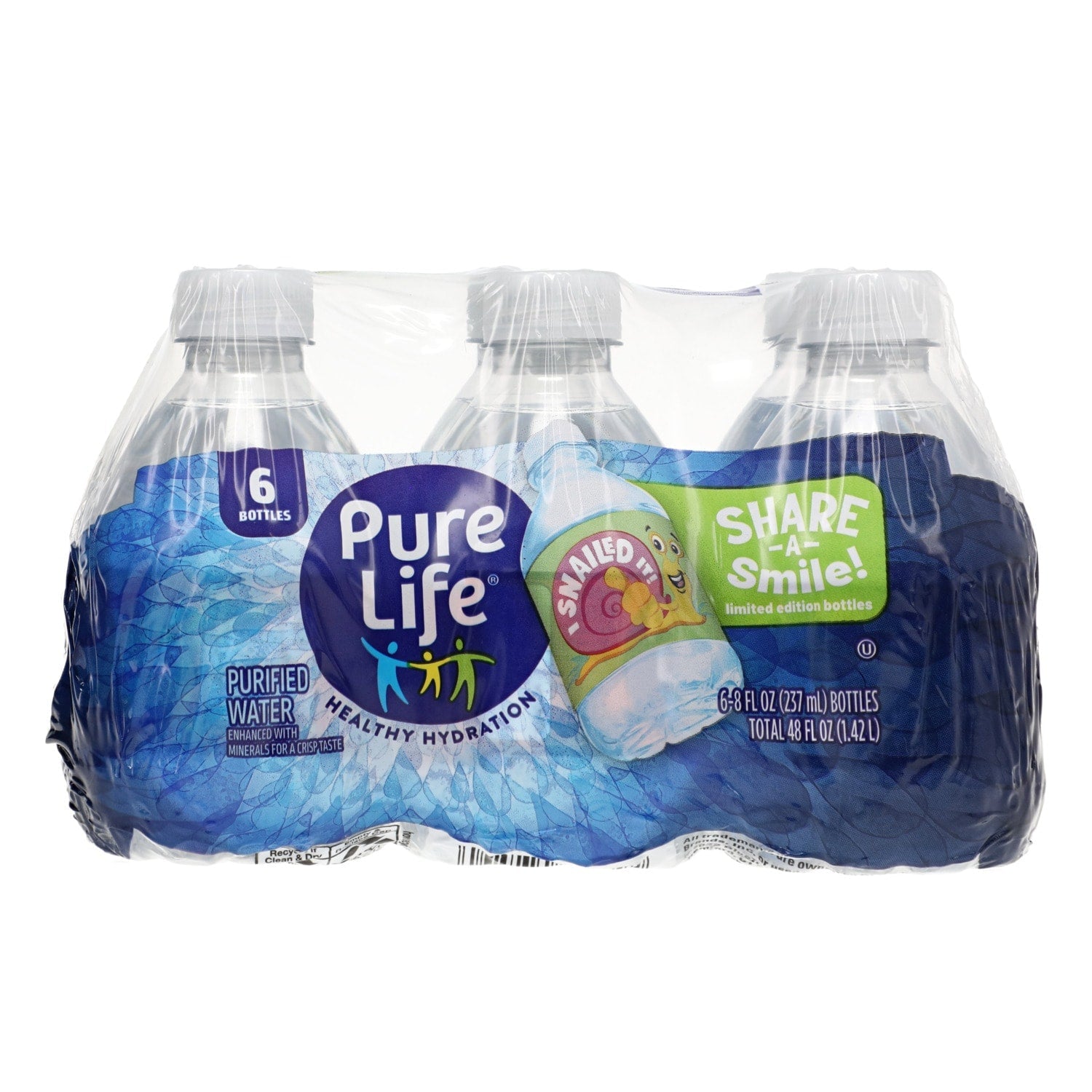Nestle Pure Life Purified Water, 8 Fl Oz, Plastic Bottled Water, 6-ct. Pack
