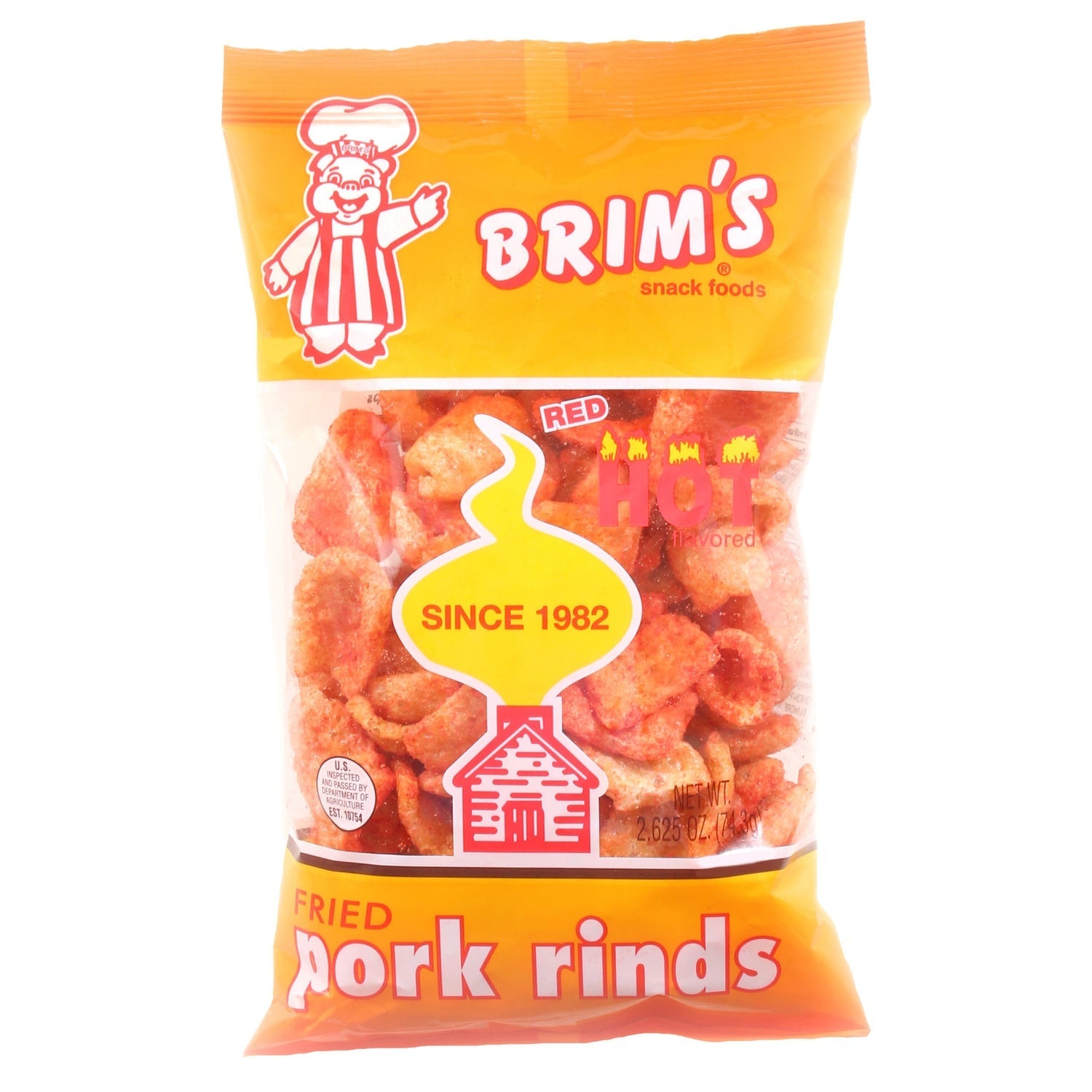 Brim's Hot Fried Pork Rinds, 2.6-oz. Bags