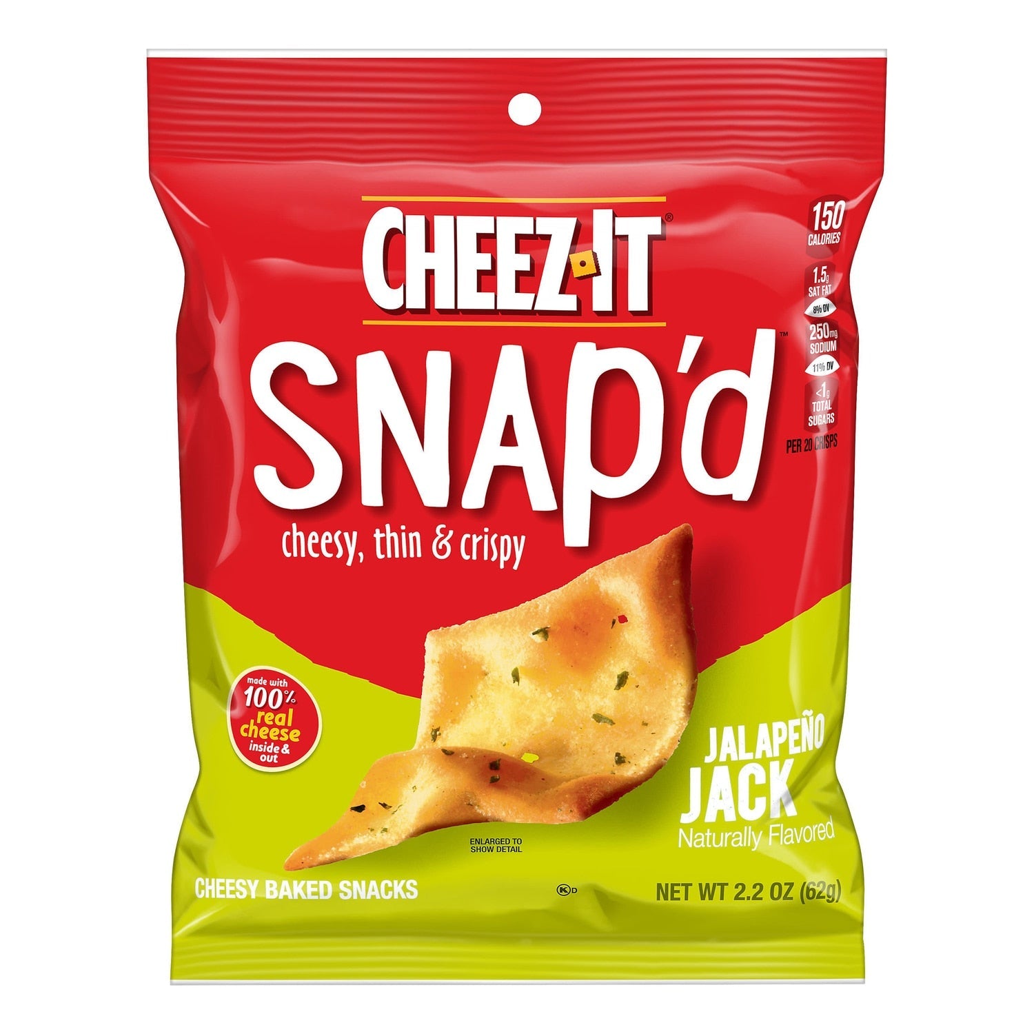 Cheez-It Snap'd Cheese Cracker Chips - JalapeÃ±o Jack, 2.2 oz.