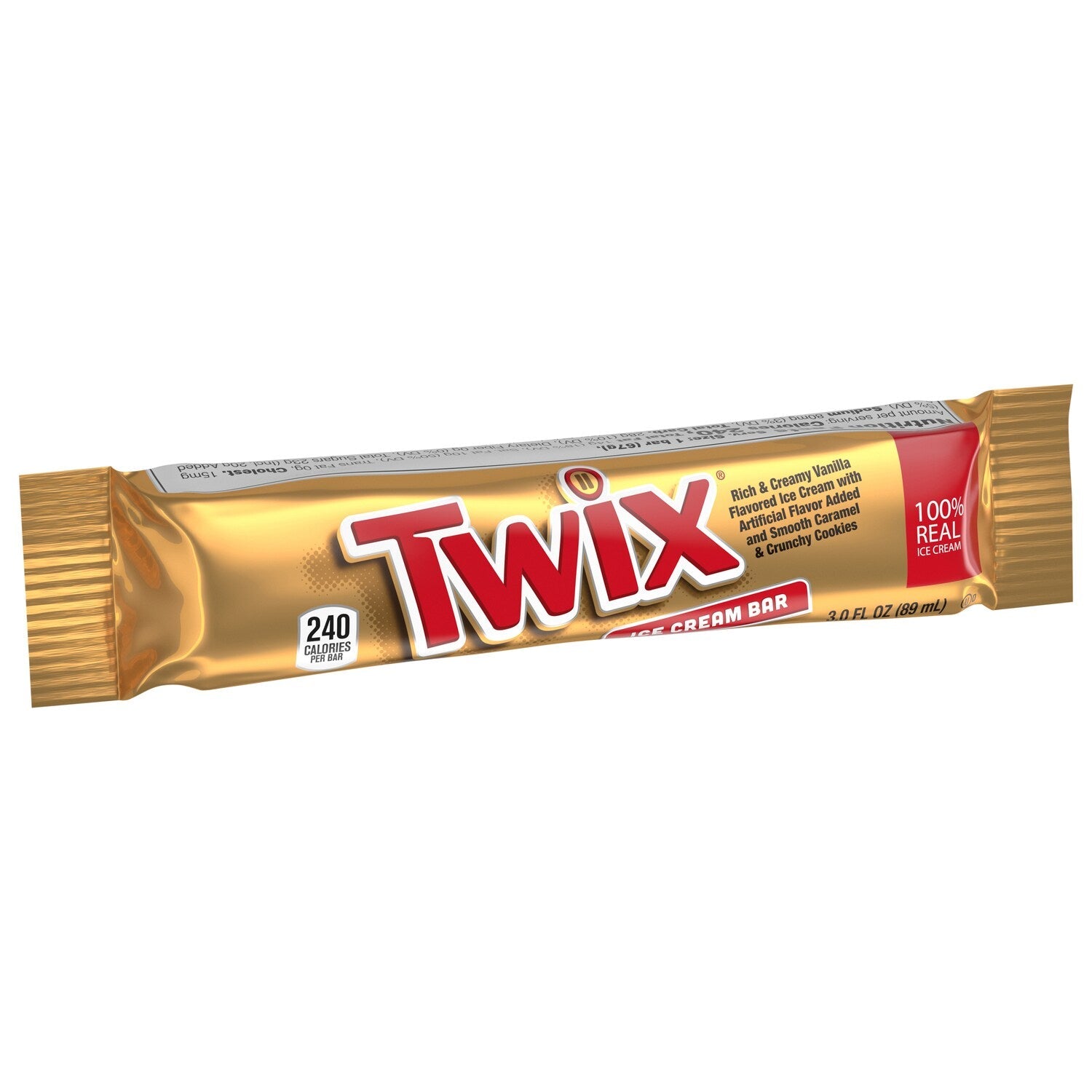 TWIX Ice Cream Bar Vanilla Caramel Chocolatey Cookie Dessert Bar, 3 Oz Bar