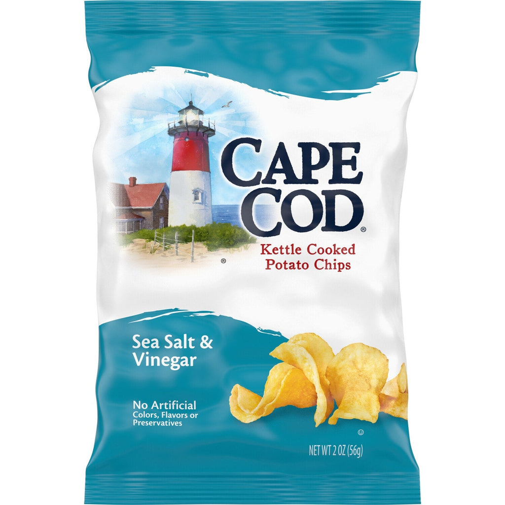Cape Cod Sea Salt and Vinegar Kettle Potato Chips, 2-oz. Bag