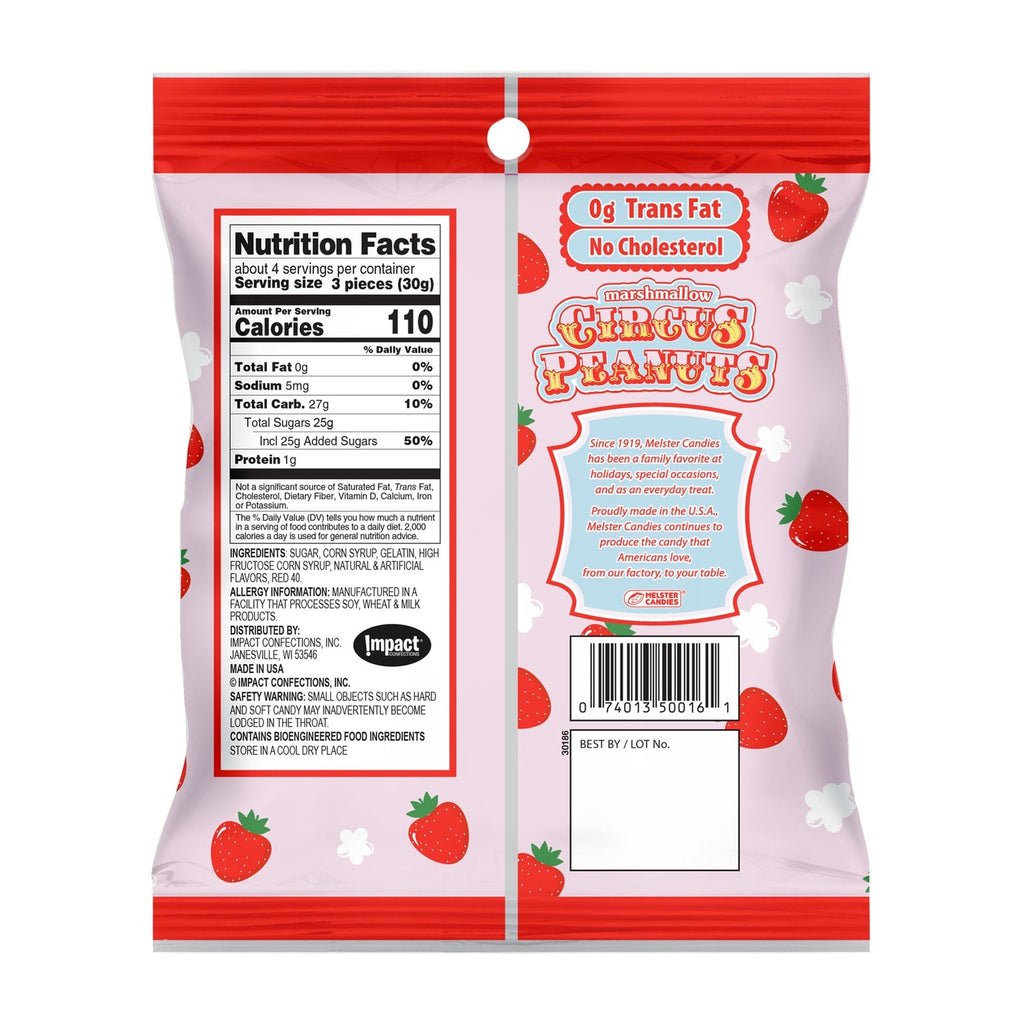 Melster Candies Strawberry-Flavored Marshmallow Circus Peanuts, 1-ct.