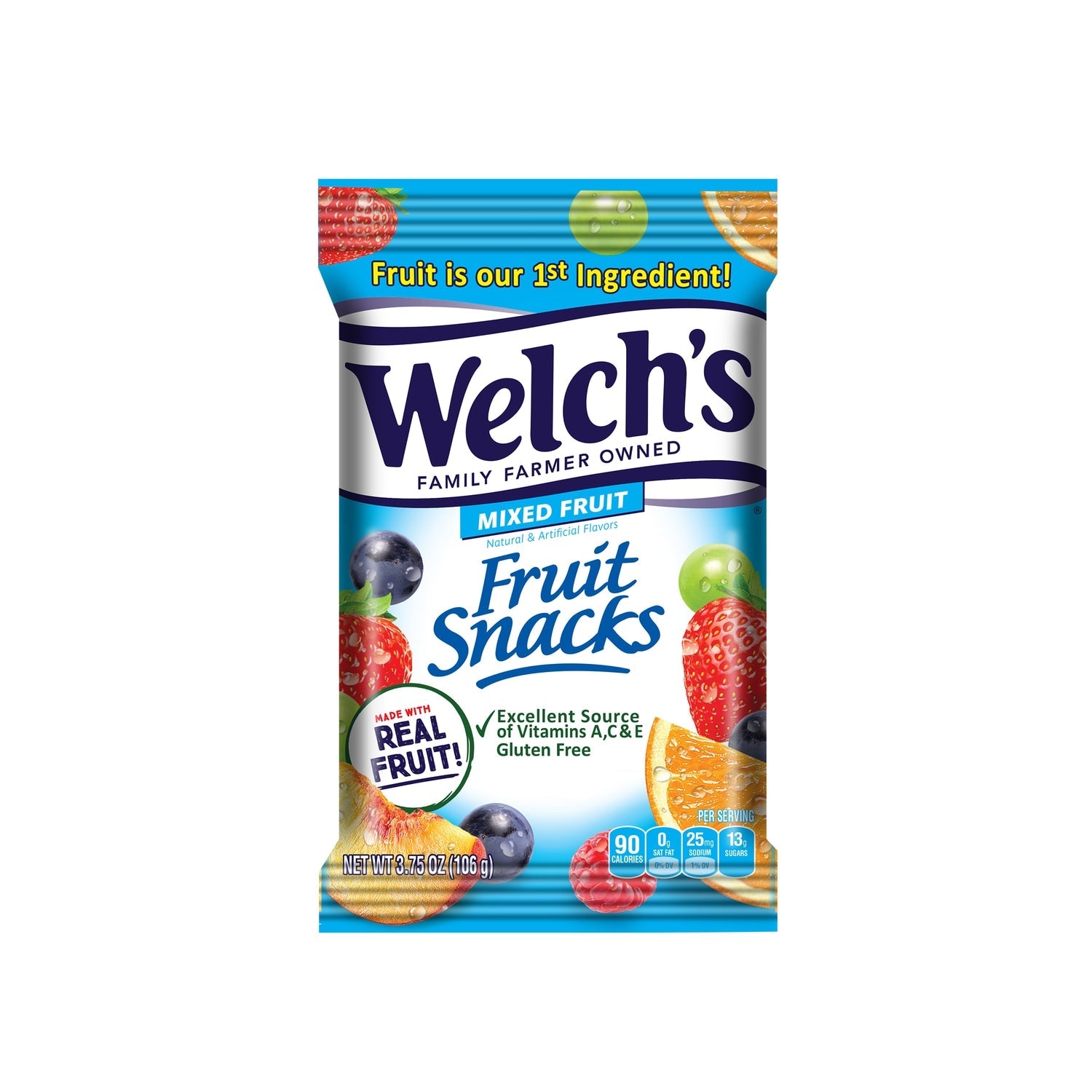 Welch's Mixed Fruit Fruit Snacks, 3.75-oz. Bags