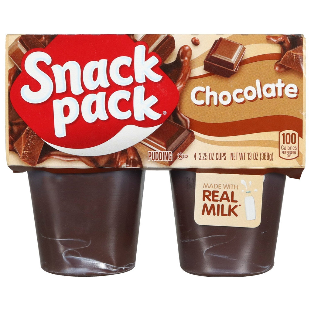 Snack Pack Chocolate Pudding, 3.25 oz Pudding Cups, 4 Count