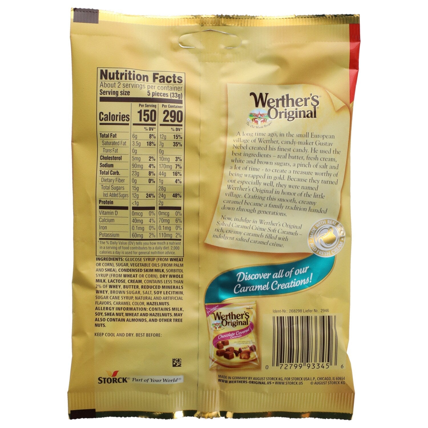 Wertherâs Original Salted Caramel Creme, 2.2-oz. Bag