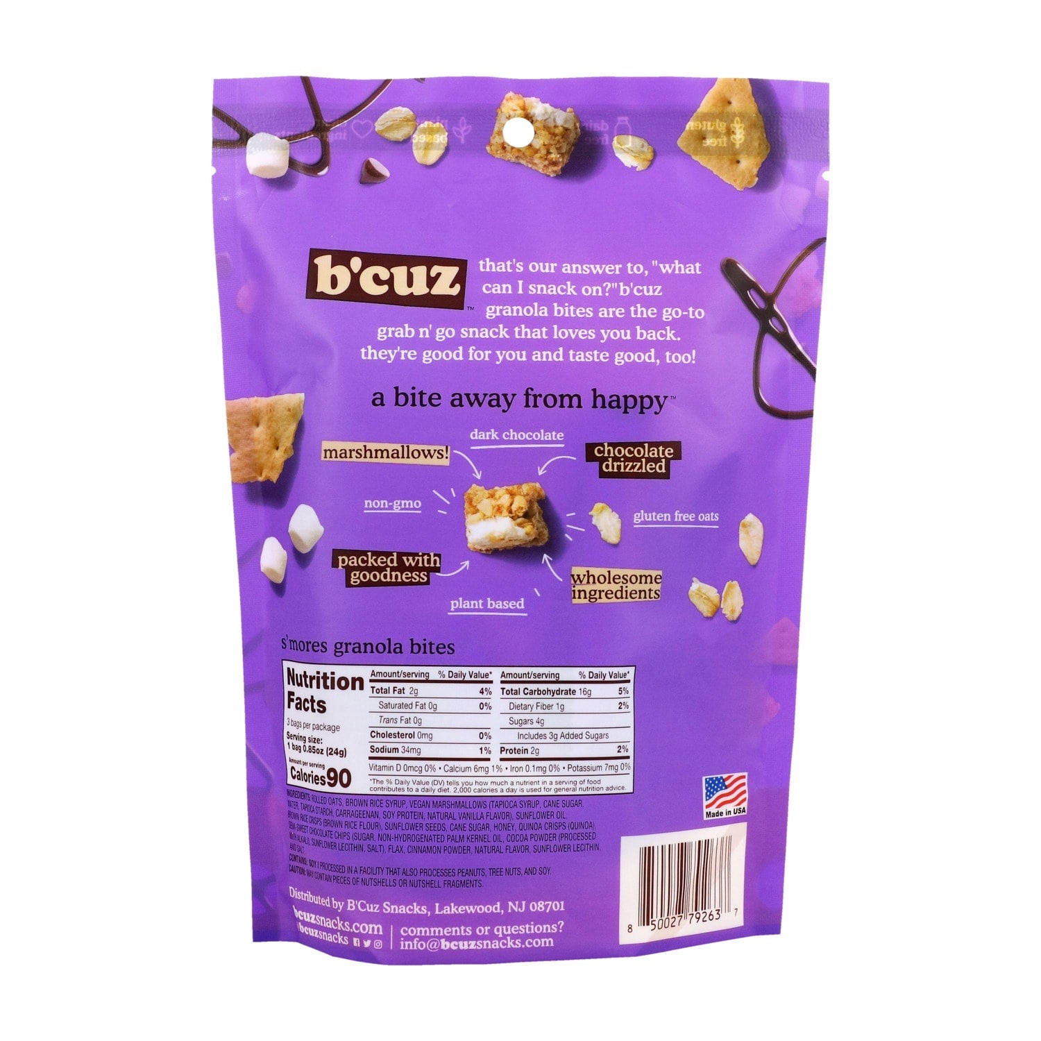 B'cuz S'mores Granola Bites, 2.6 oz. Bag