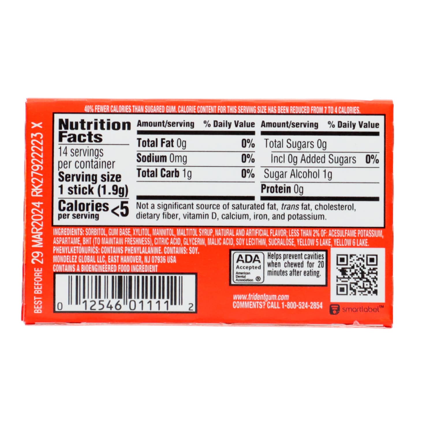 Trident Sugar Free Gum - Tropical Twist, 14-pc. Packs
