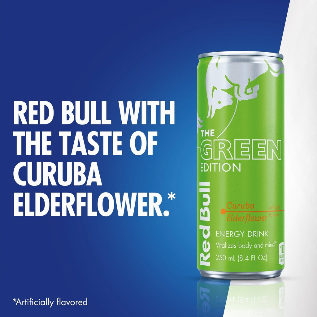 Red Bull Green Edition Energy Drink, Curuba Elderflower, 12 fl. oz. Can, 114mg Caffeine