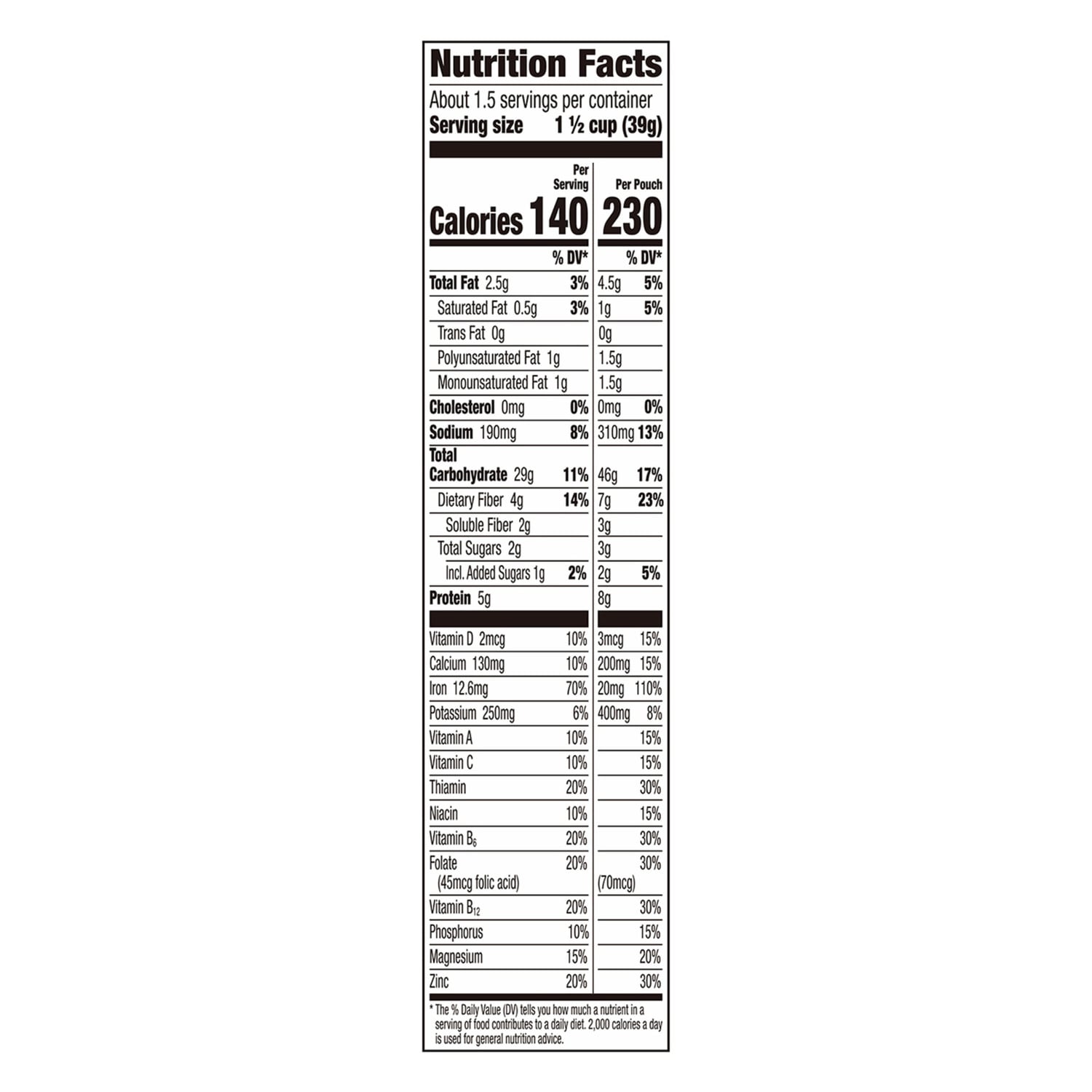 Cheerios Whole Grain Oats Breakfast Cereal, 2.2 oz.
