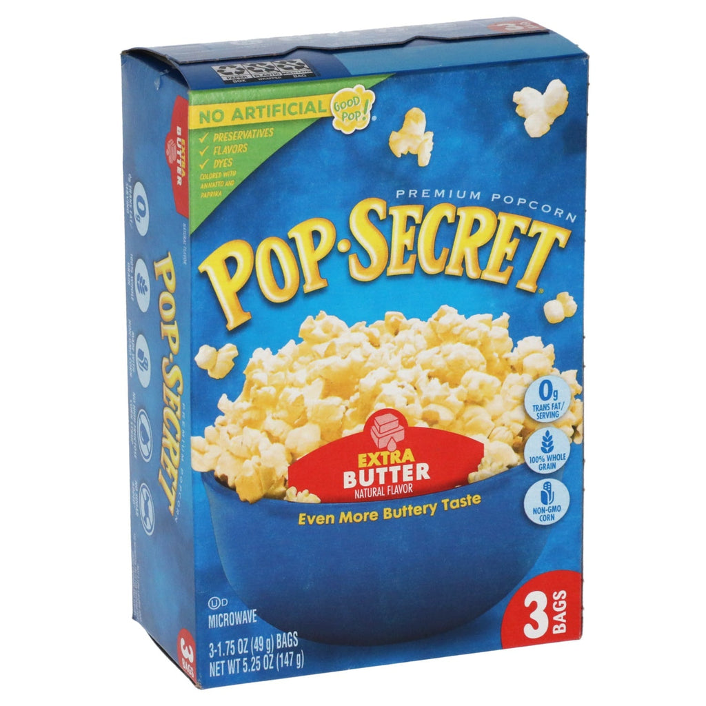 Pop Secret Popcorn - Extra Butter Microwave Popcorn, 1.75-oz. Snack Bags, 3 ct.