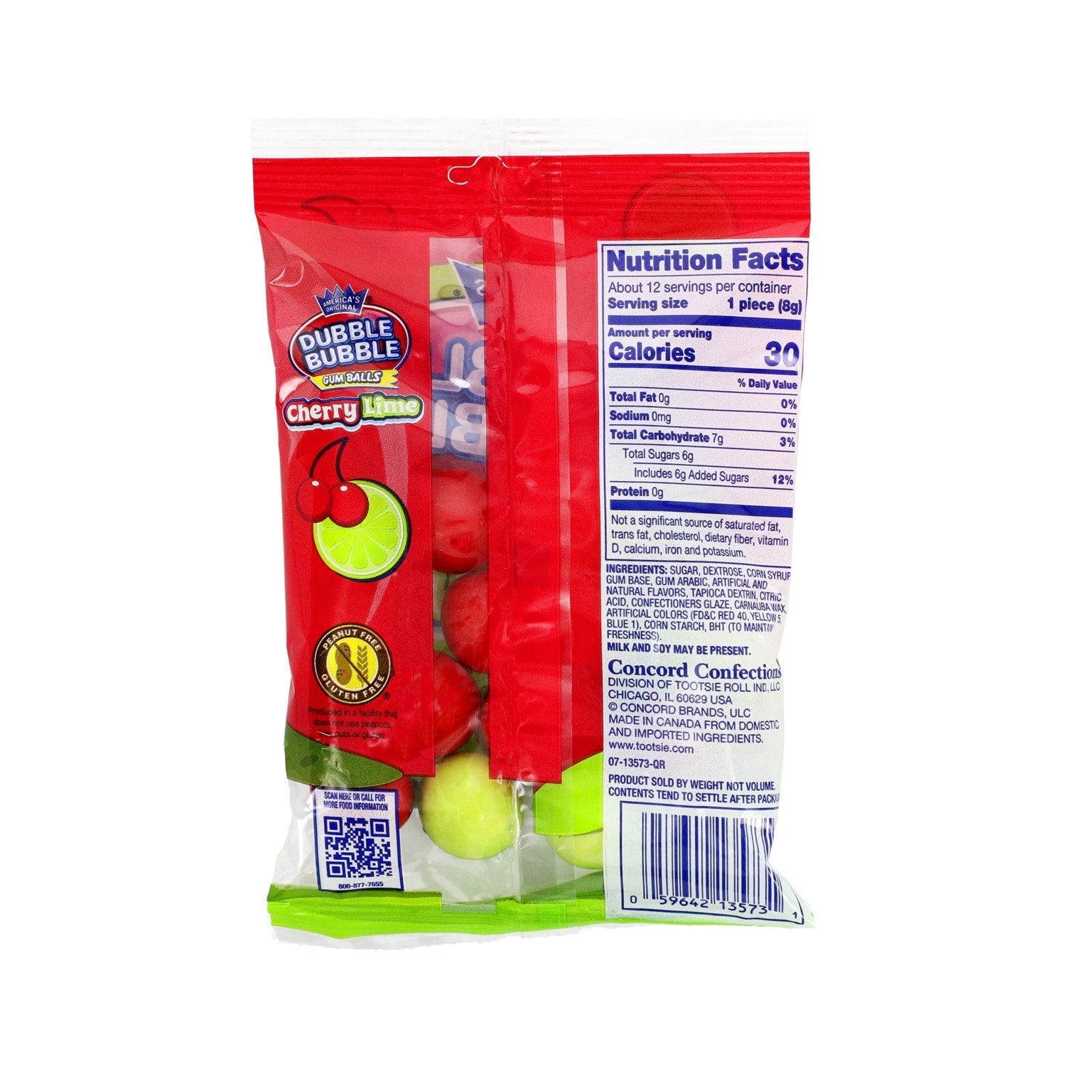 Dubble Bubble Cherry Lime Gum Balls, 1-ct.