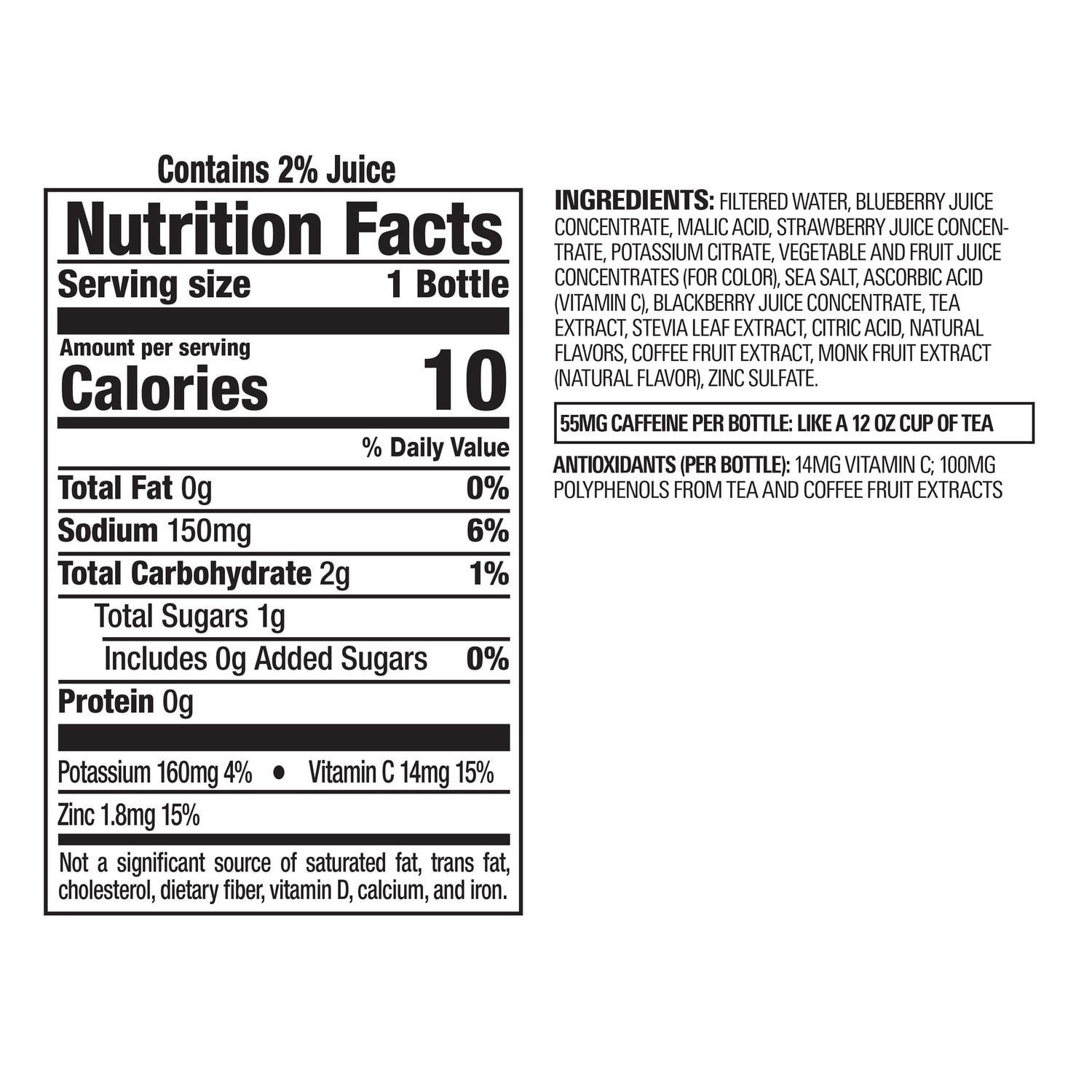 Bai Brasilia Blueberry Electrolyte Water, 1-ct.
