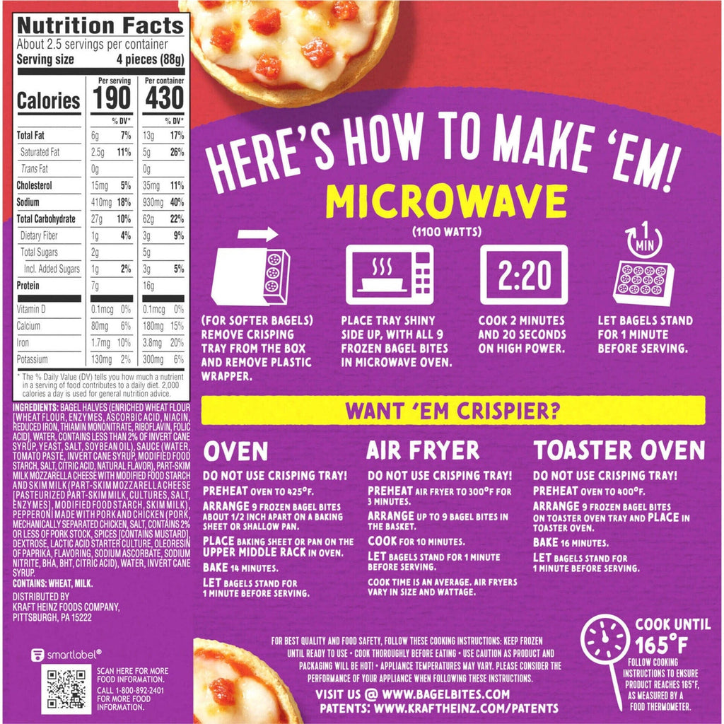Bagel Bites Pizza Bagel Frozen Snacks - Bites Cheese &amp; Pepperoni, 9 ct.
