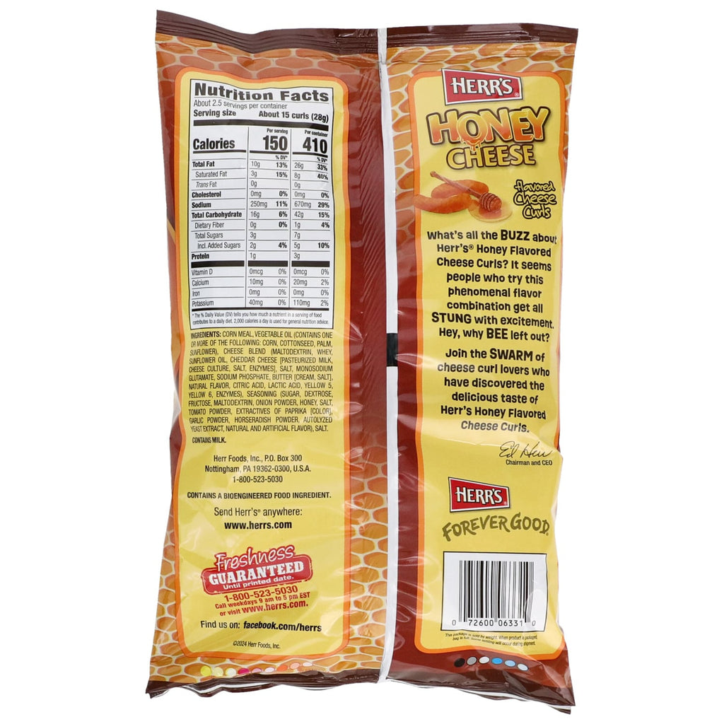 Herr's Honey And Cheese Flavored Curls, 1-ct.
