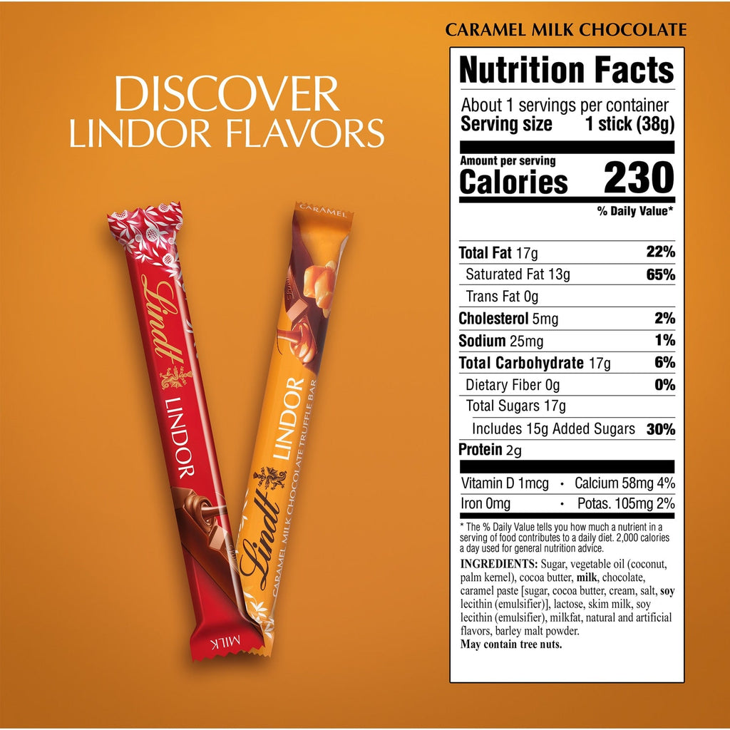 Lindt Lindor Caramel Milk Chocolate Truffle Bar, 1-ct.