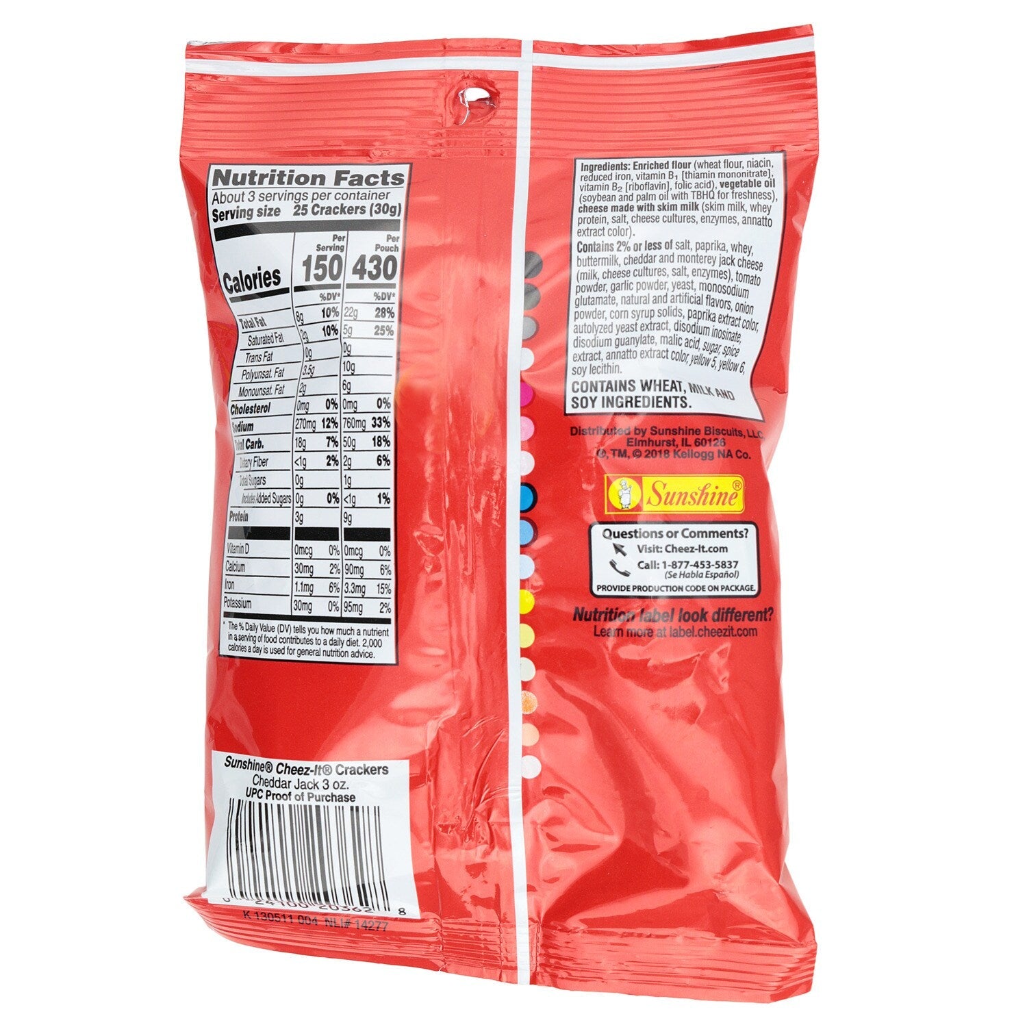 Kellogg's Cheez-It Cheddar Jack Grab n' Go Crackers, 3-oz. Bag