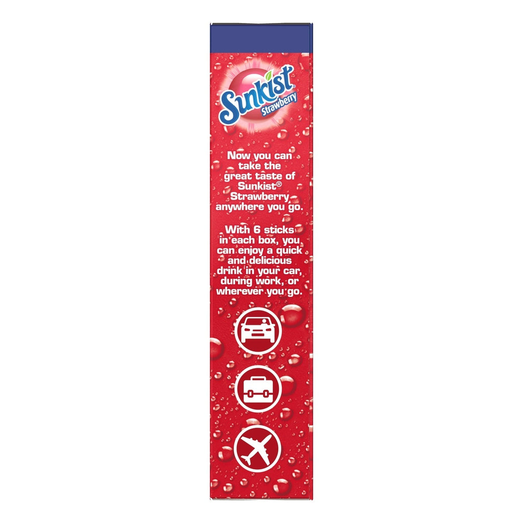 Sunkist Strawberry Zero Sugar Drink Mix, 6-pc Pack.