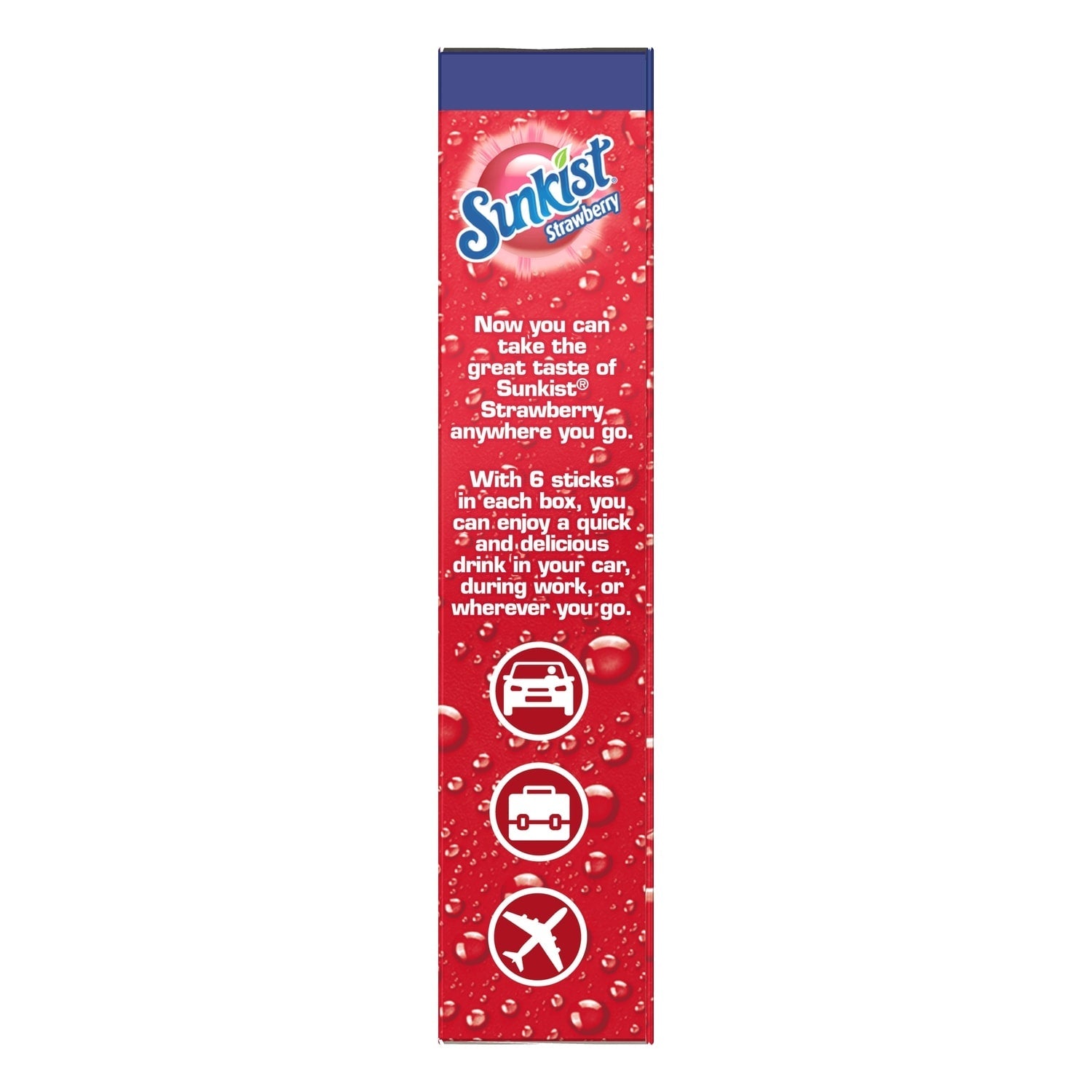 Sunkist Strawberry Zero Sugar Drink Mix, 6-pc Pack.