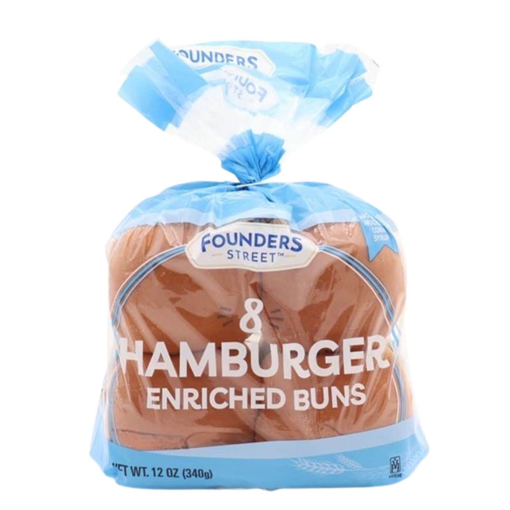 Founders Street Hamburger Enriched Buns, 8-pc Pack.